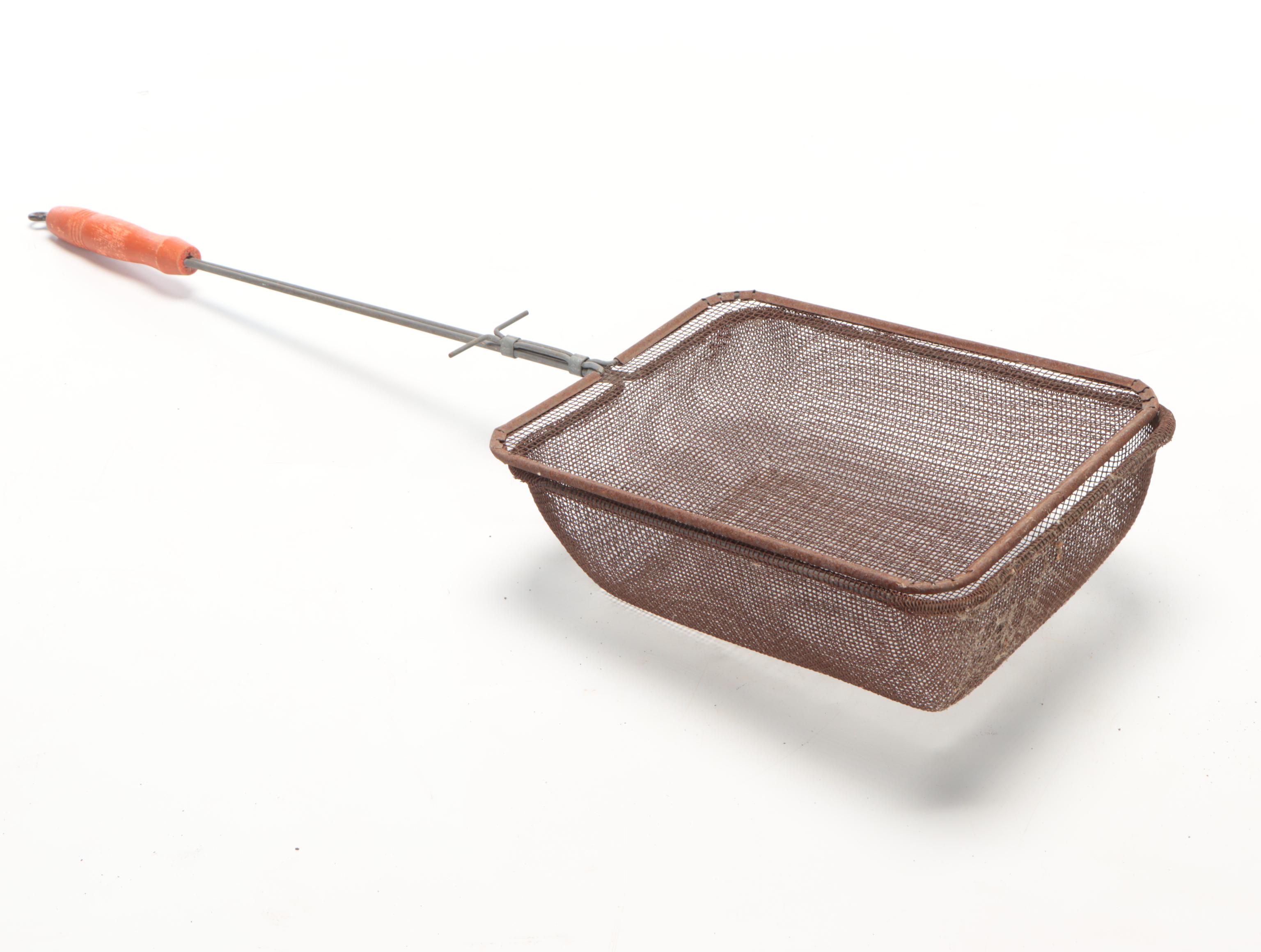 Wrought Iron Fireplace Log Grabbers, Ash Shovel and Basket Fryer