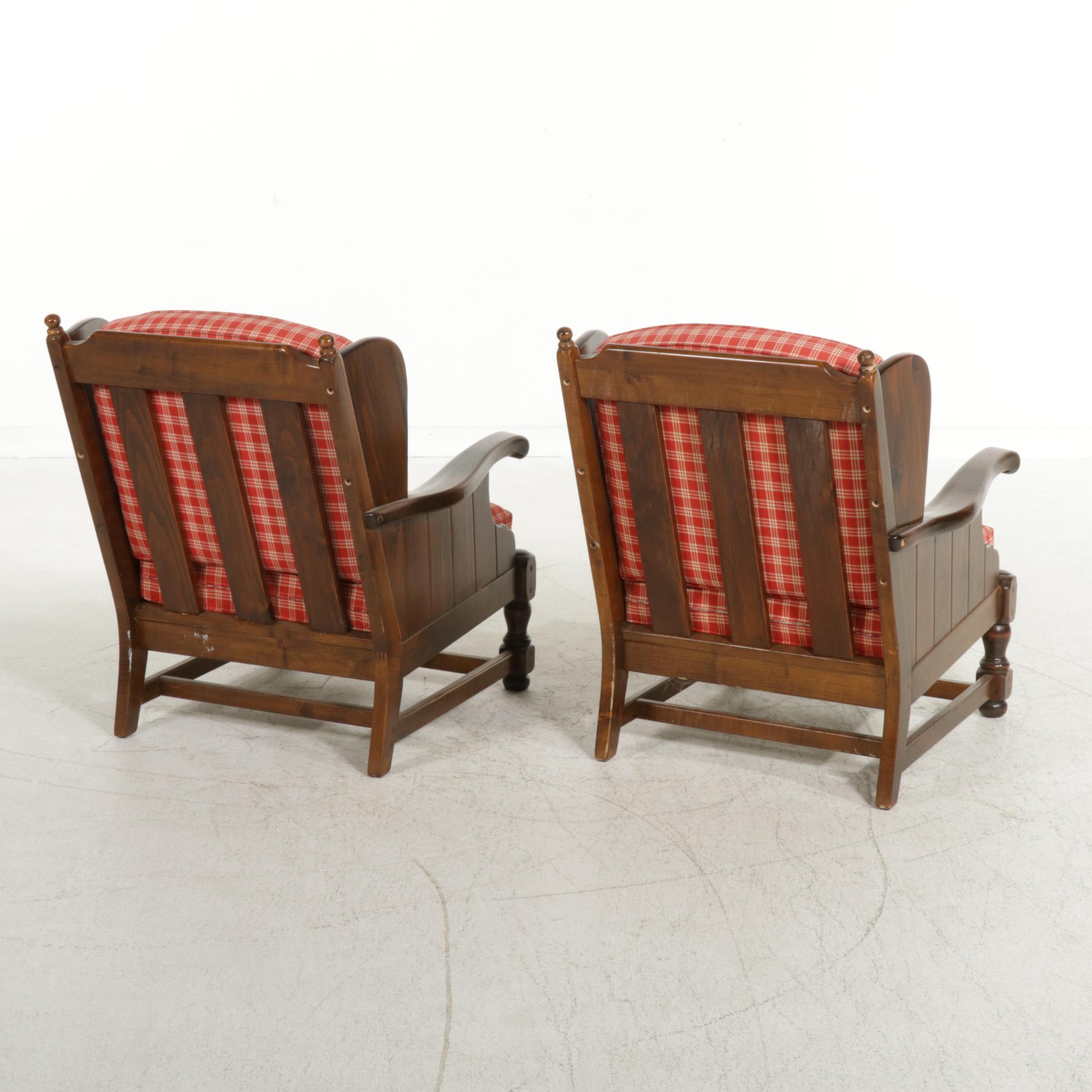 Pair of Ethan Allen Traditional Classics Pine Armchairs, 1970s