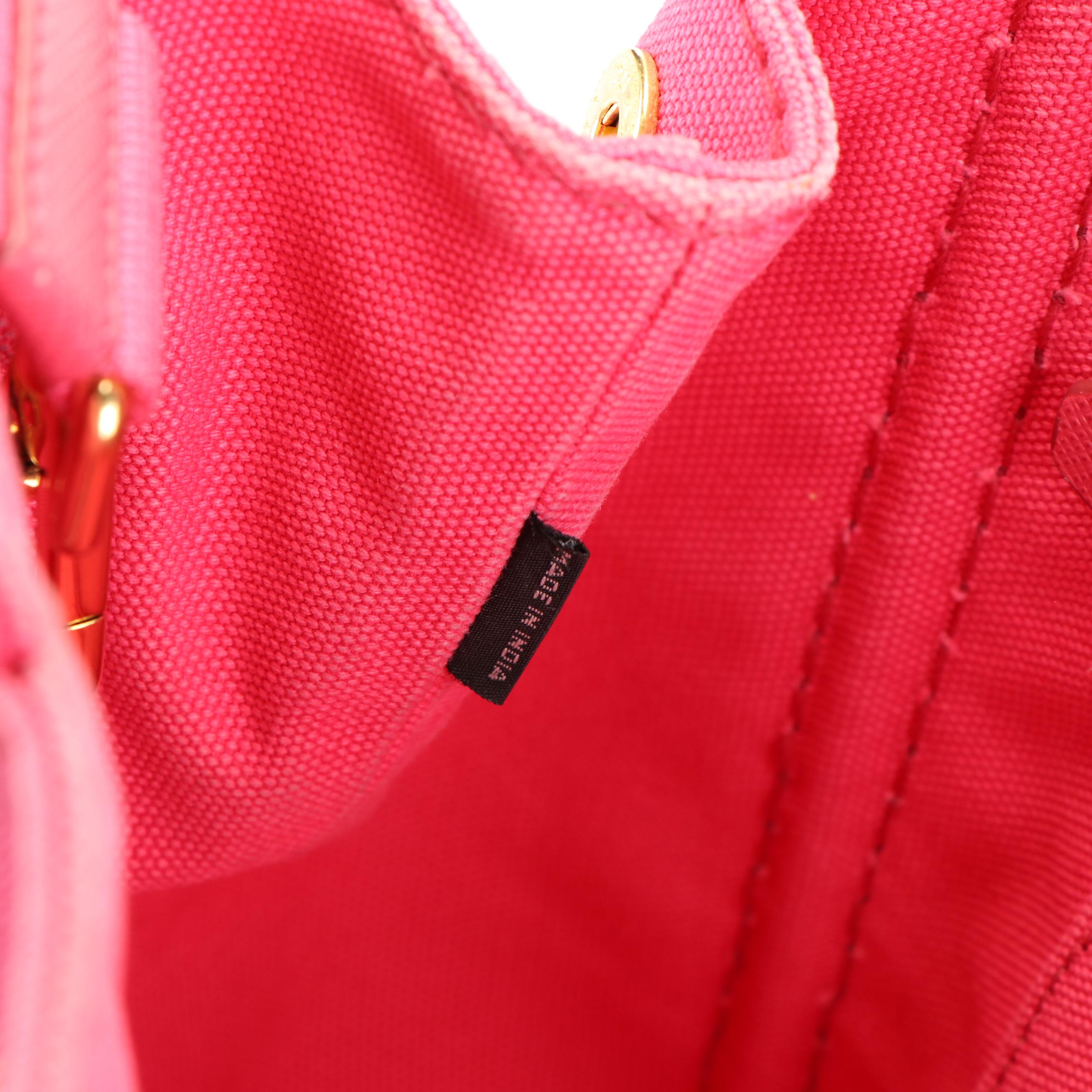 Prada Canapa Logo Tote in Pink Canvas