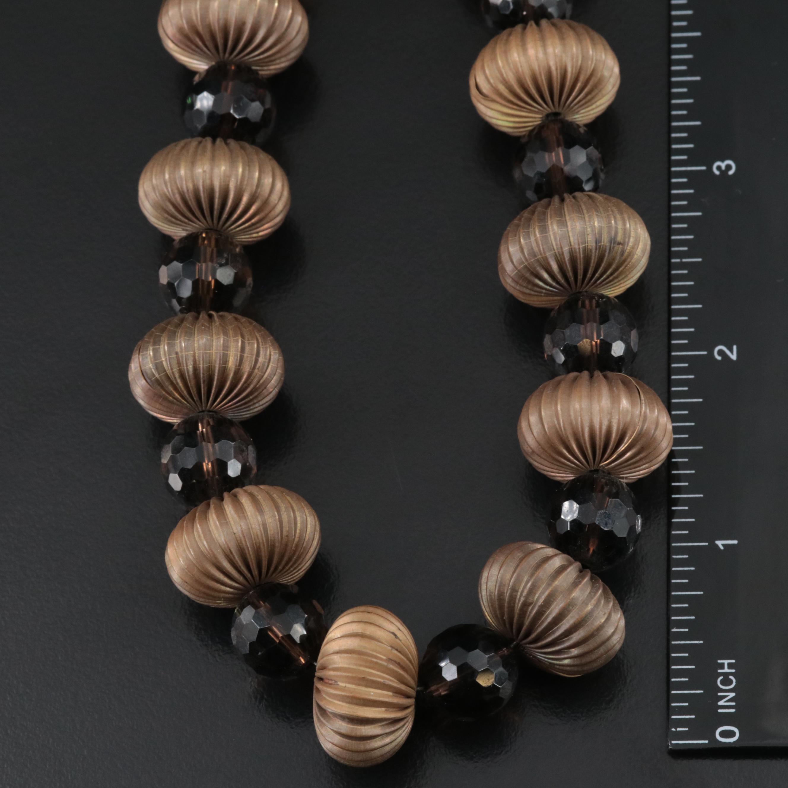 Smoky Quartz and Pearl Featured in Sterling Necklace Assortment