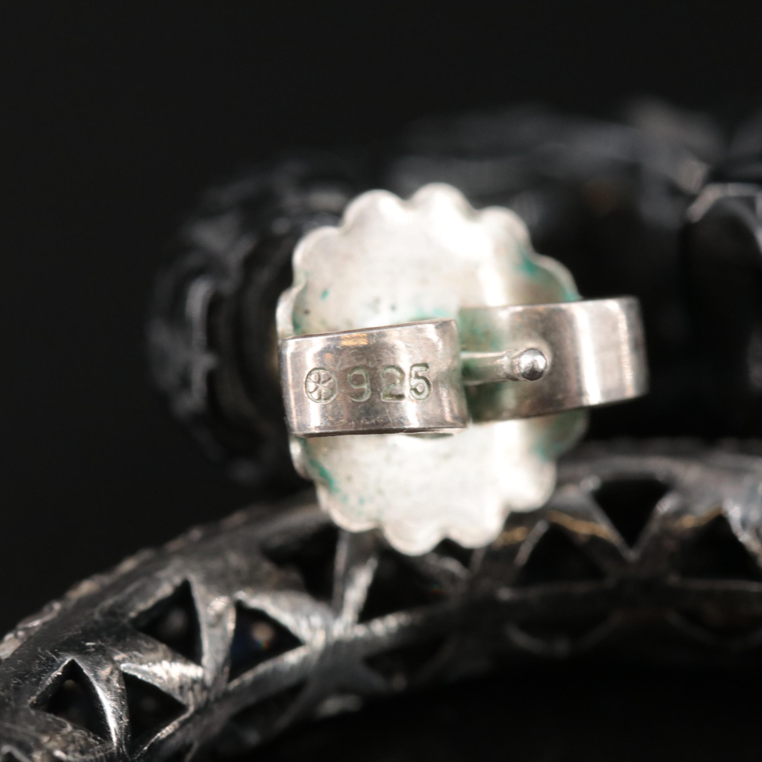 Sterling Diamond and Black Onyx Earrings