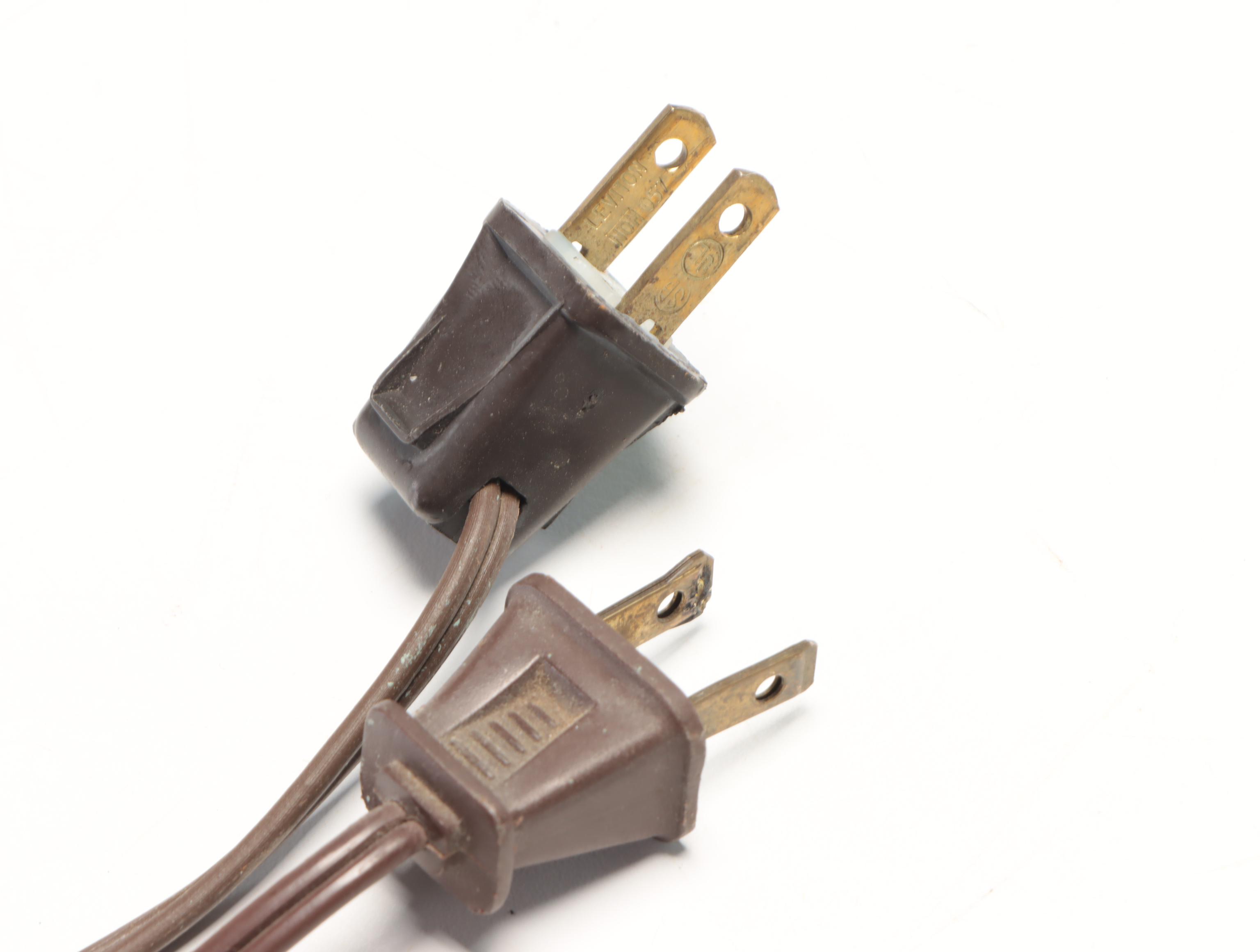 Transfer-Decorated Aqua Bubble Glass Table Lamps, Mid to Late 20th C