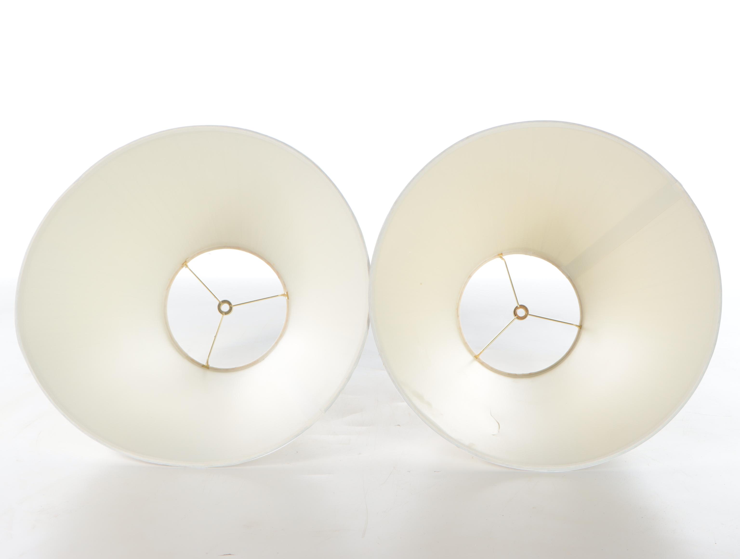 Transfer-Decorated Aqua Bubble Glass Table Lamps, Mid to Late 20th C