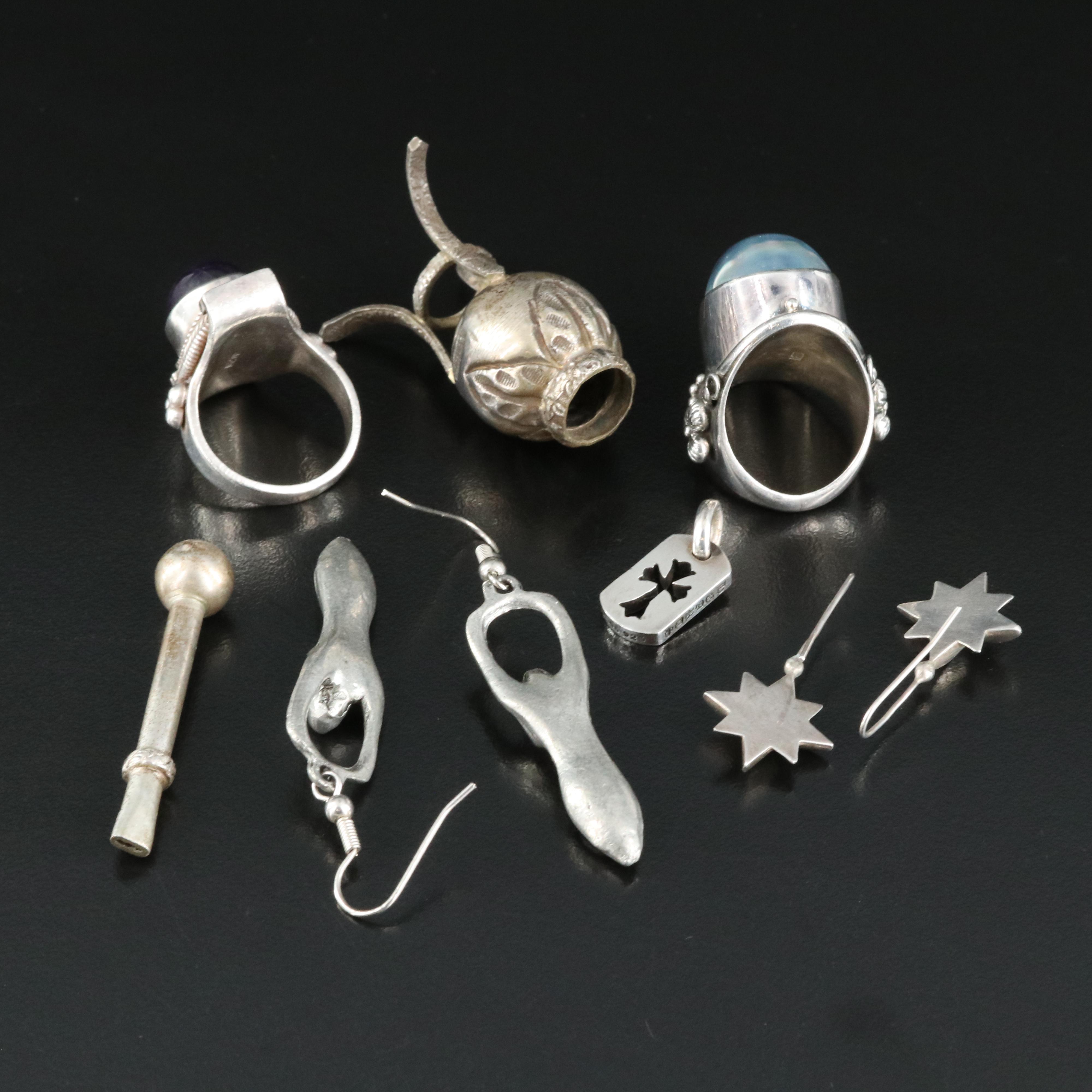 Sterling, 800 Silver and Amethyst Featured in Jewelry Collection