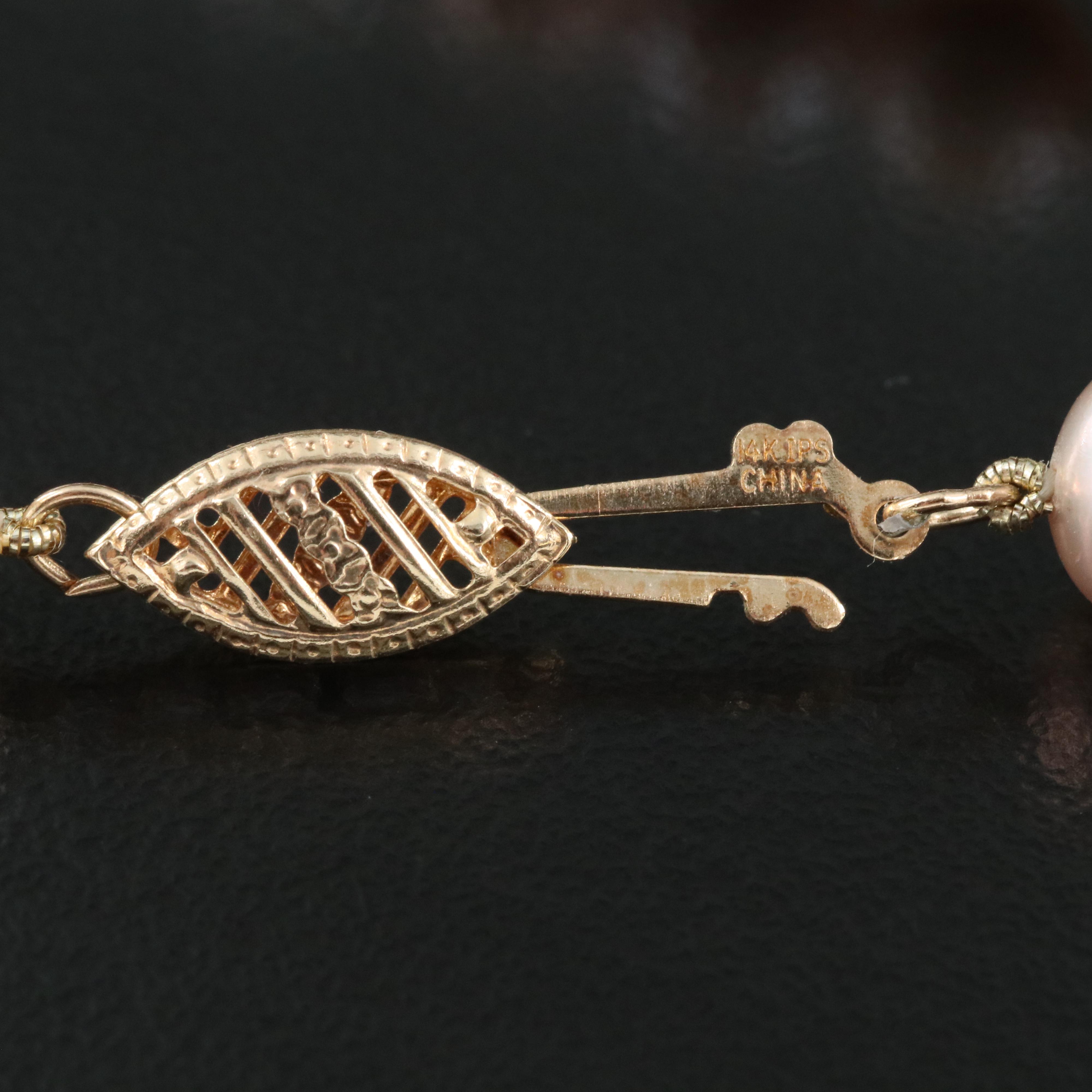 Pearl Necklace with 14K Clasp