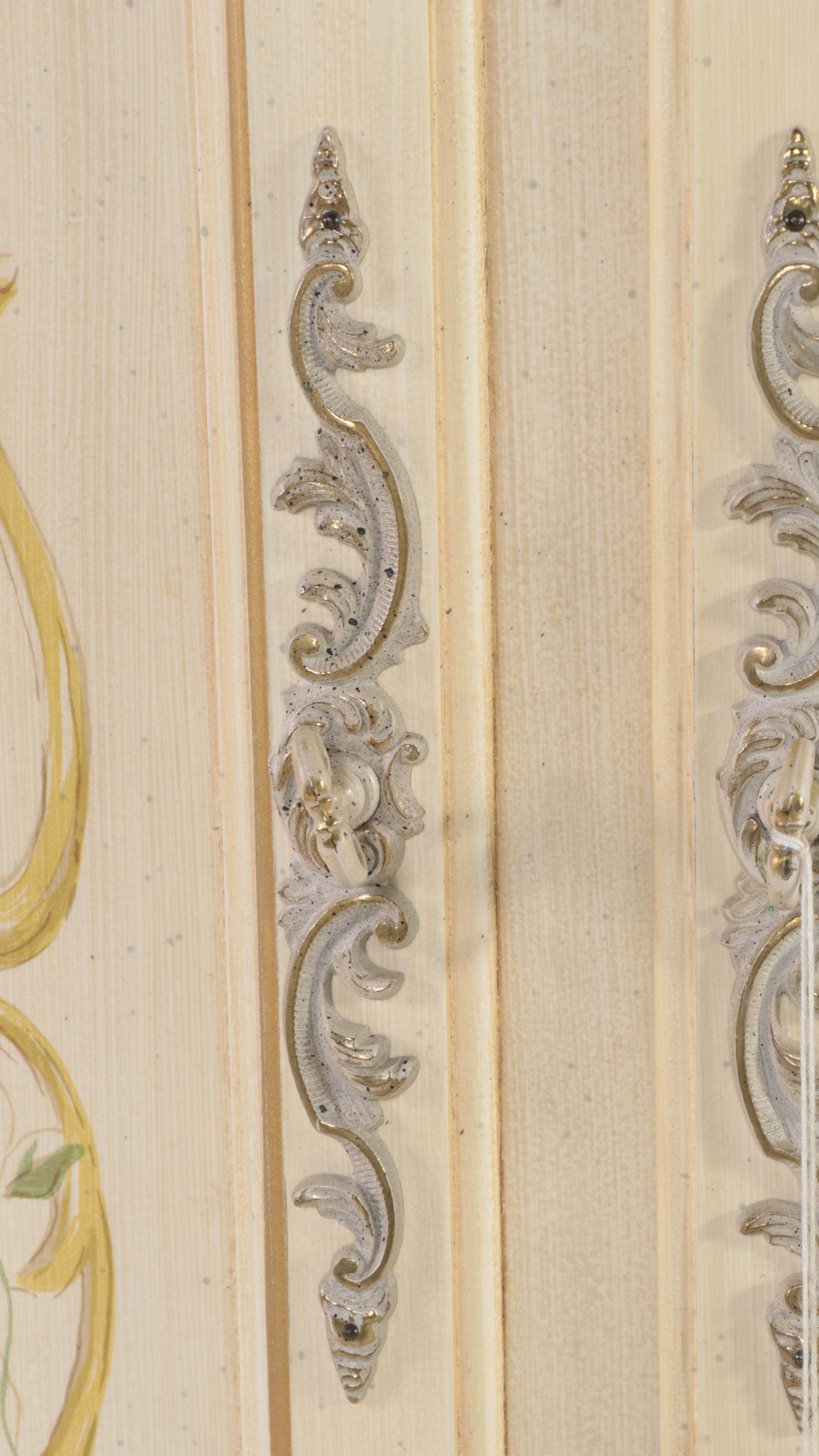 Drexel Heritage "Venetian" Louis XV Style Paint-Decorated Armoire