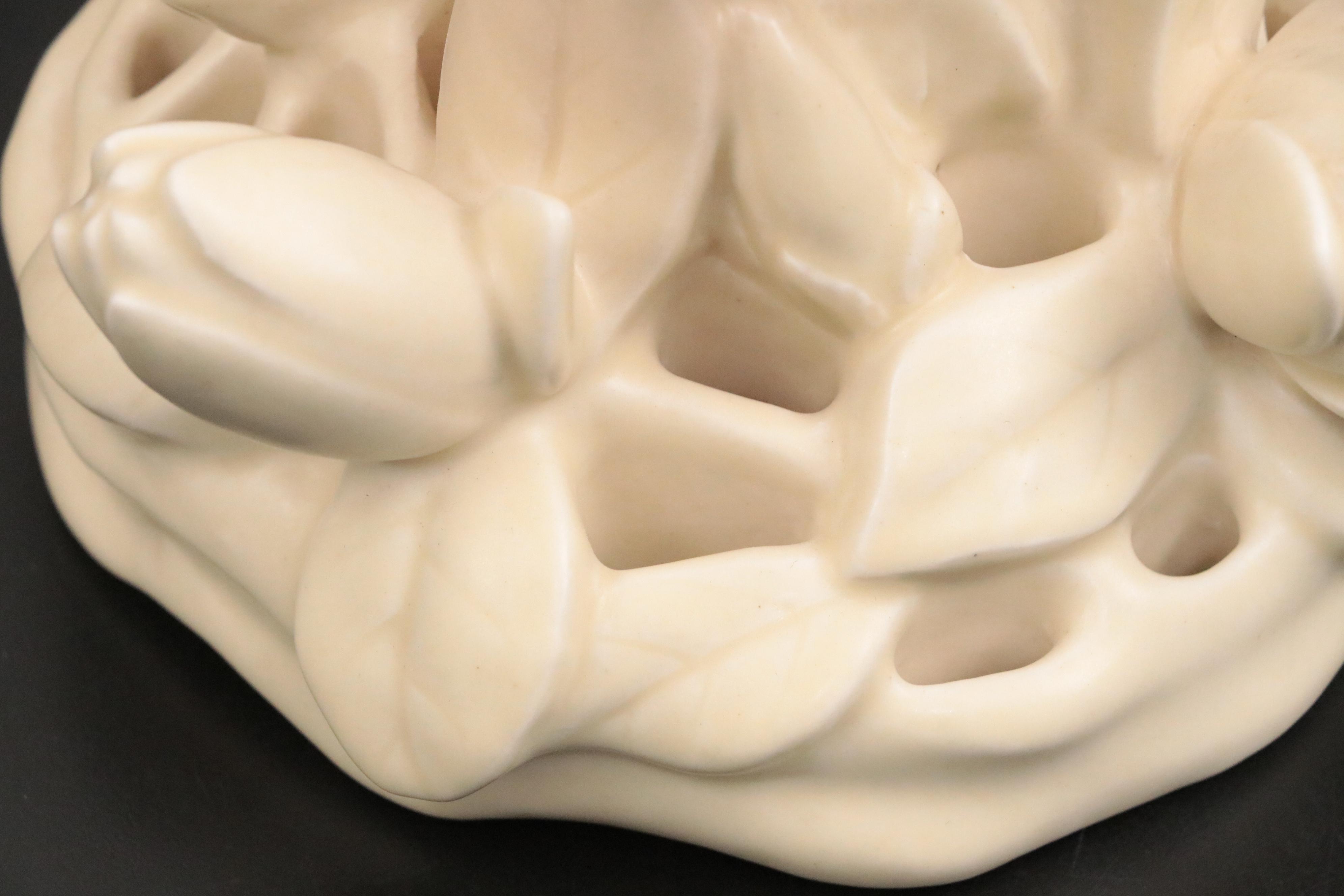 Rookwood Pottery Glazed Ceramic Floral Frog, 1927