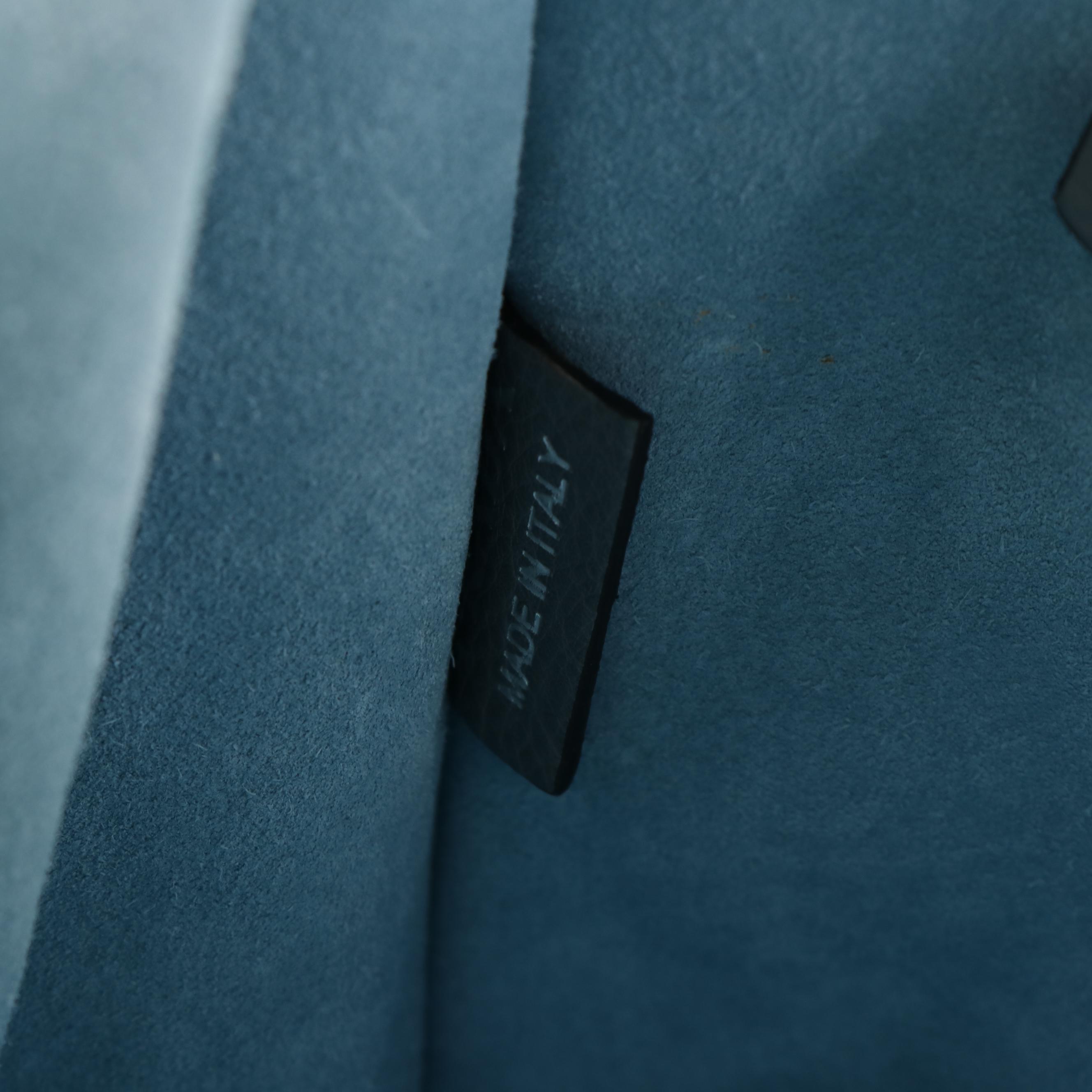 Prada Blue Calf Large Etiquette Glace Tote