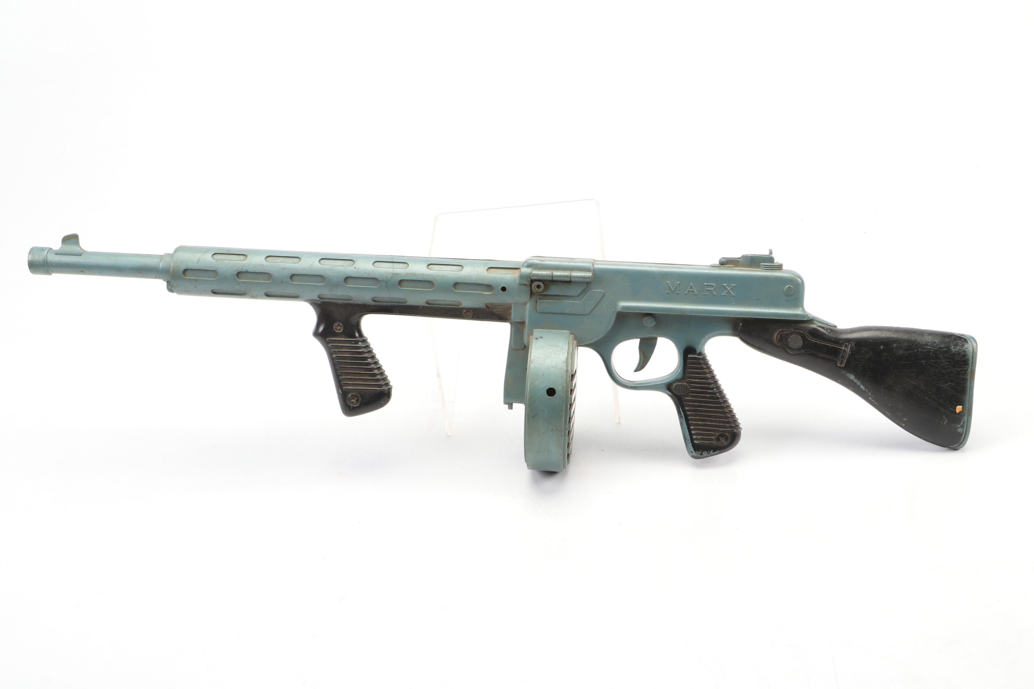 Mattel Toy Submachine Cap Gun with Marx Toy Tommy and Other Cap Guns