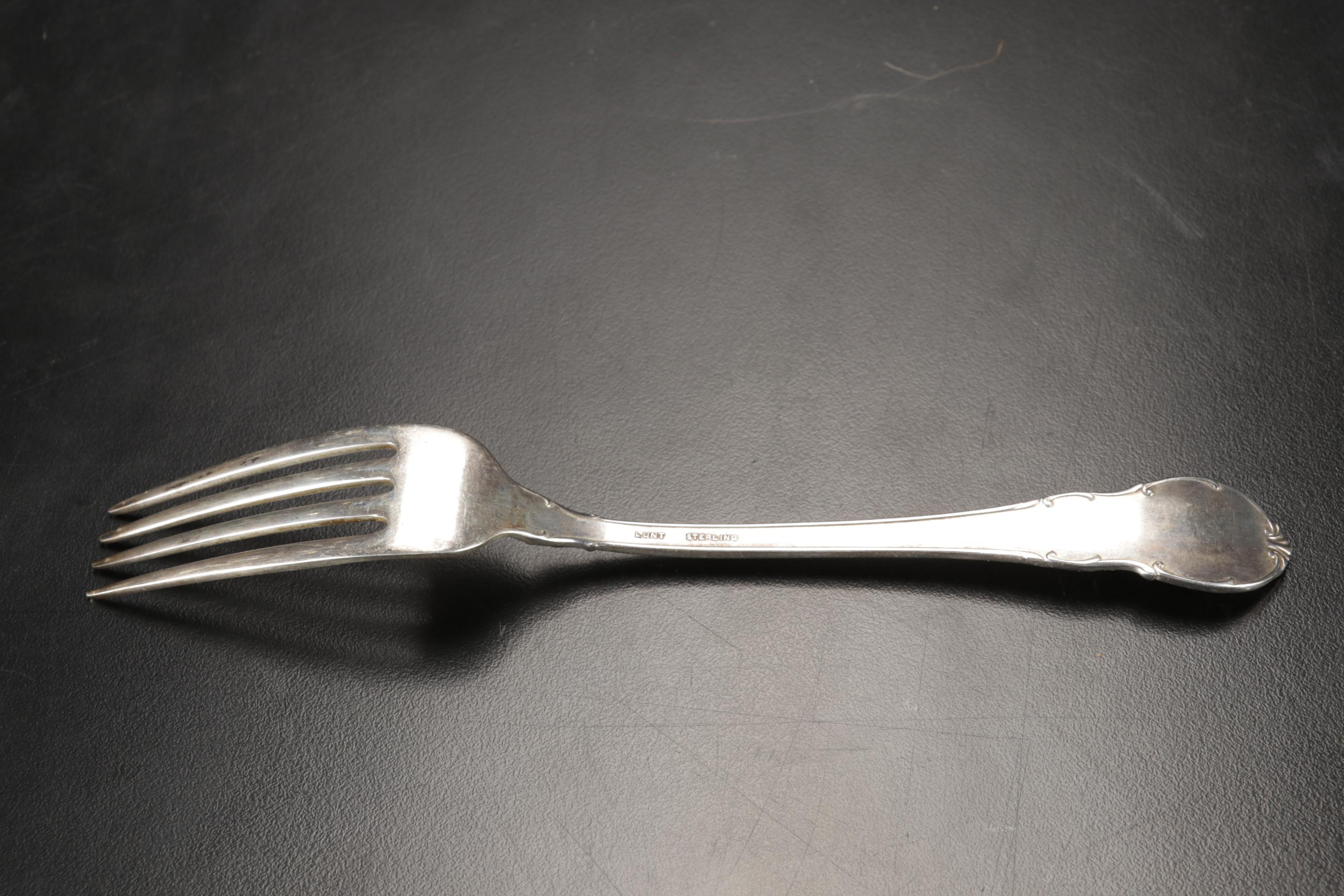 Lunt Sterling Silver "Modern Victorian" Dinner Fork with Opera Glasses