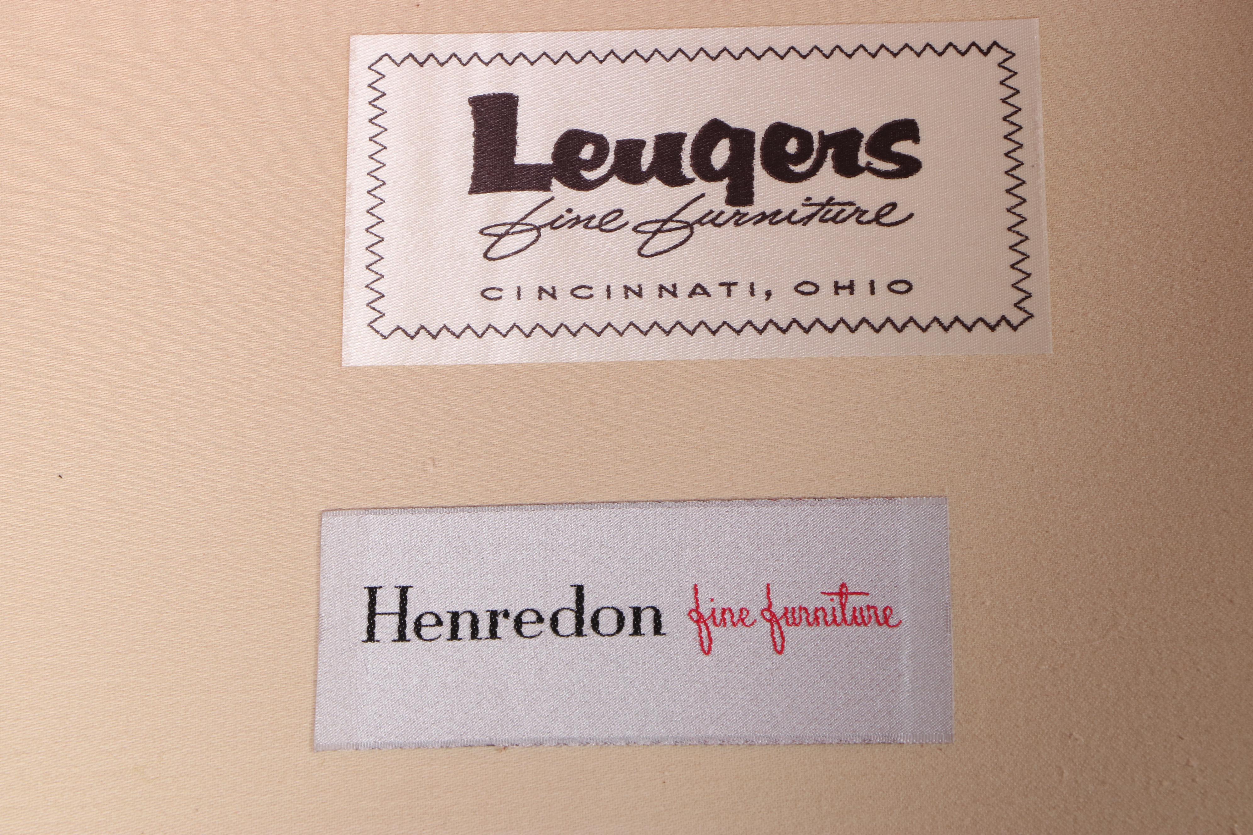 Henredon Peach Velvet-Upholstered Sofa