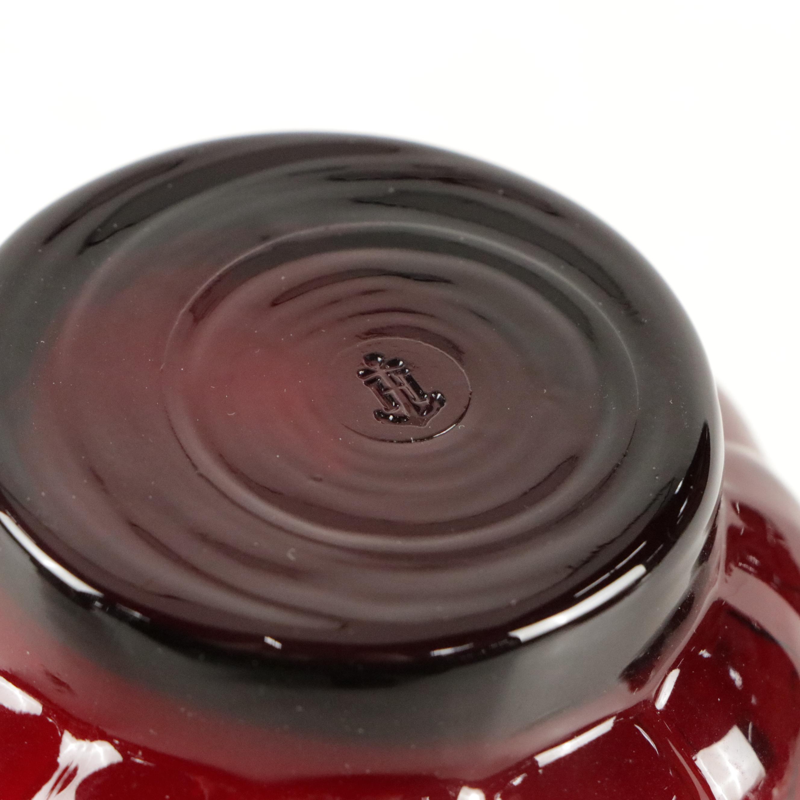 Anchor Hocking "Bubble Ruby" Flat Tumblers, Bowl, and Two-Tier Tidbit Tray