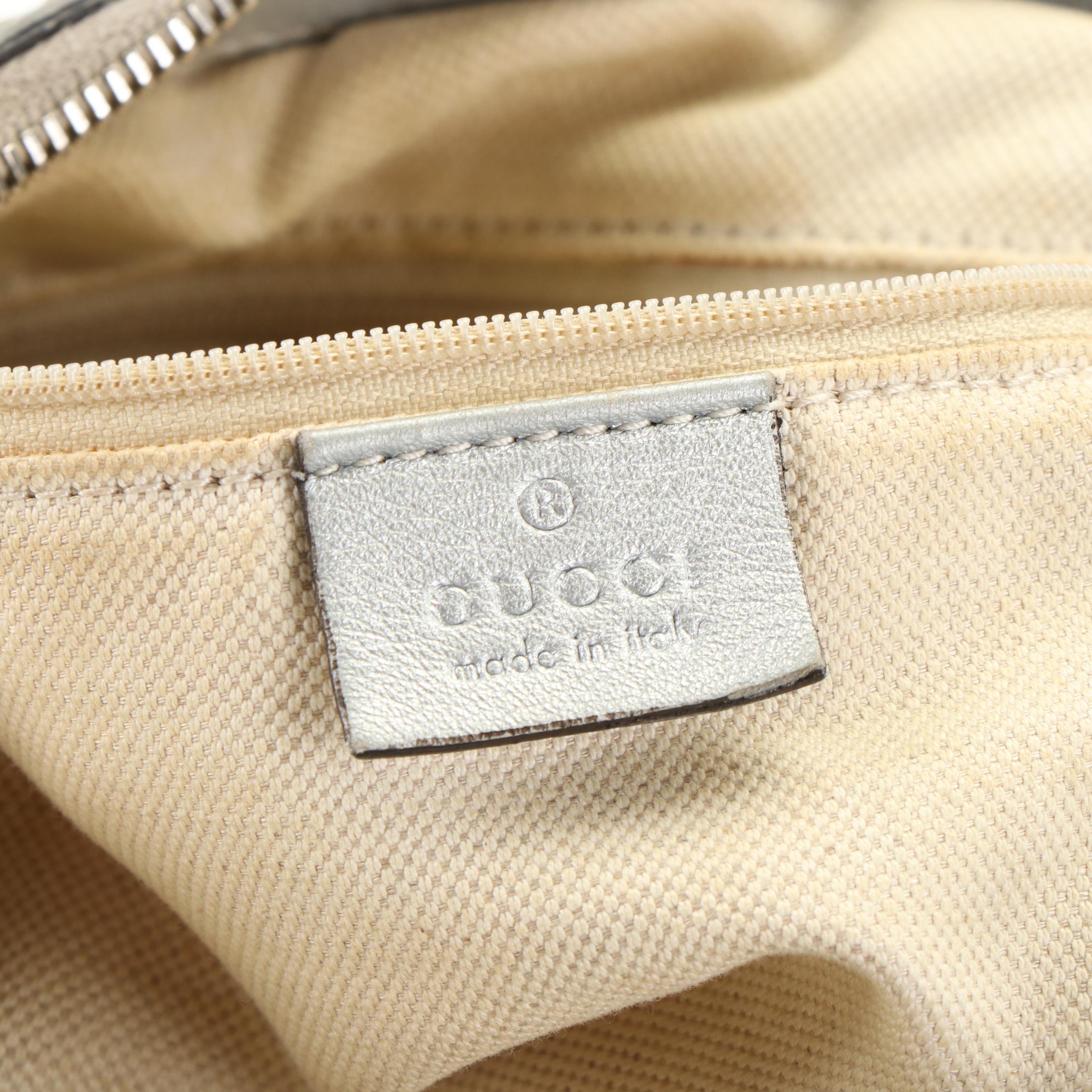 Gucci Silver Guccissima Leather Sukey Shoulder Bag
