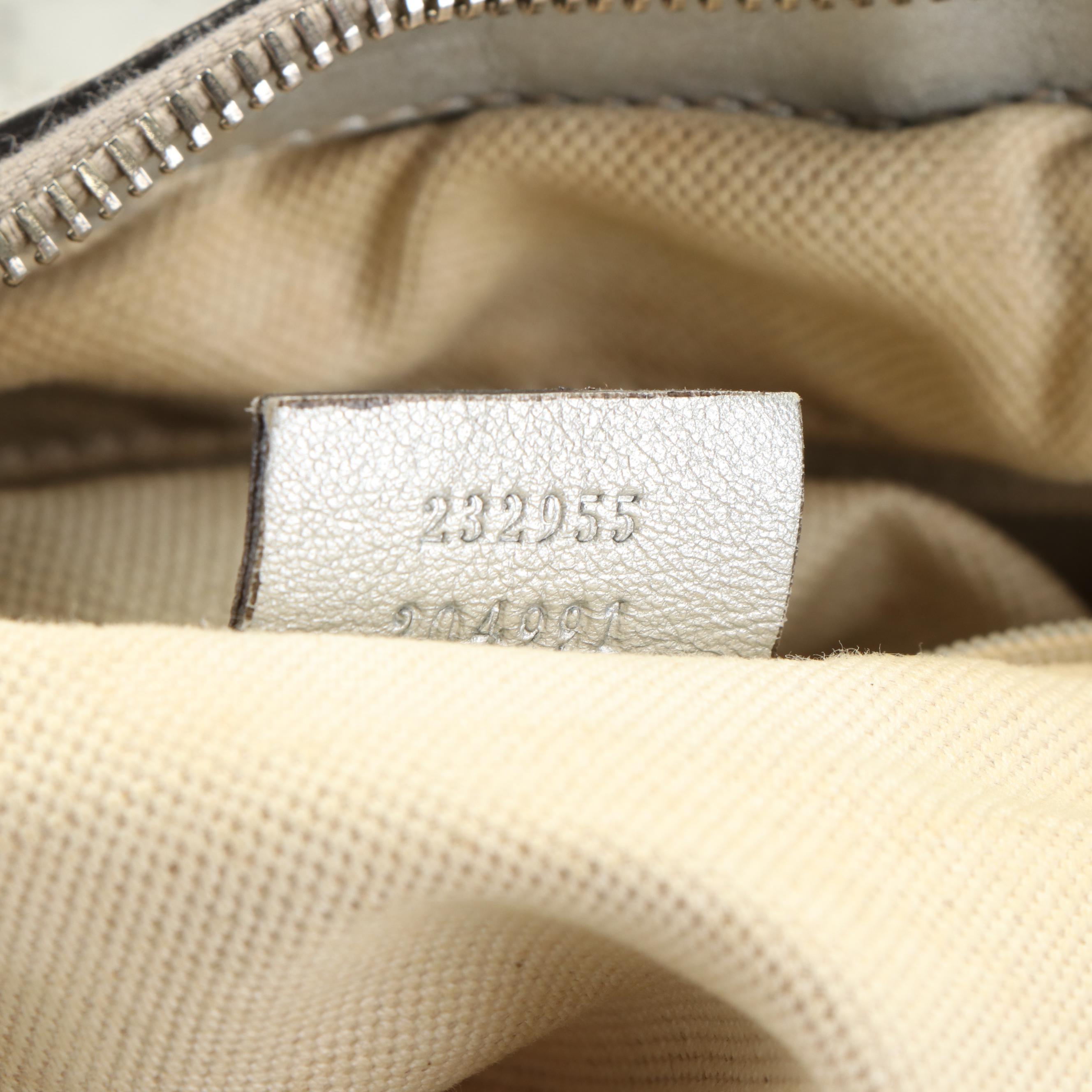 Gucci Silver Guccissima Leather Sukey Shoulder Bag