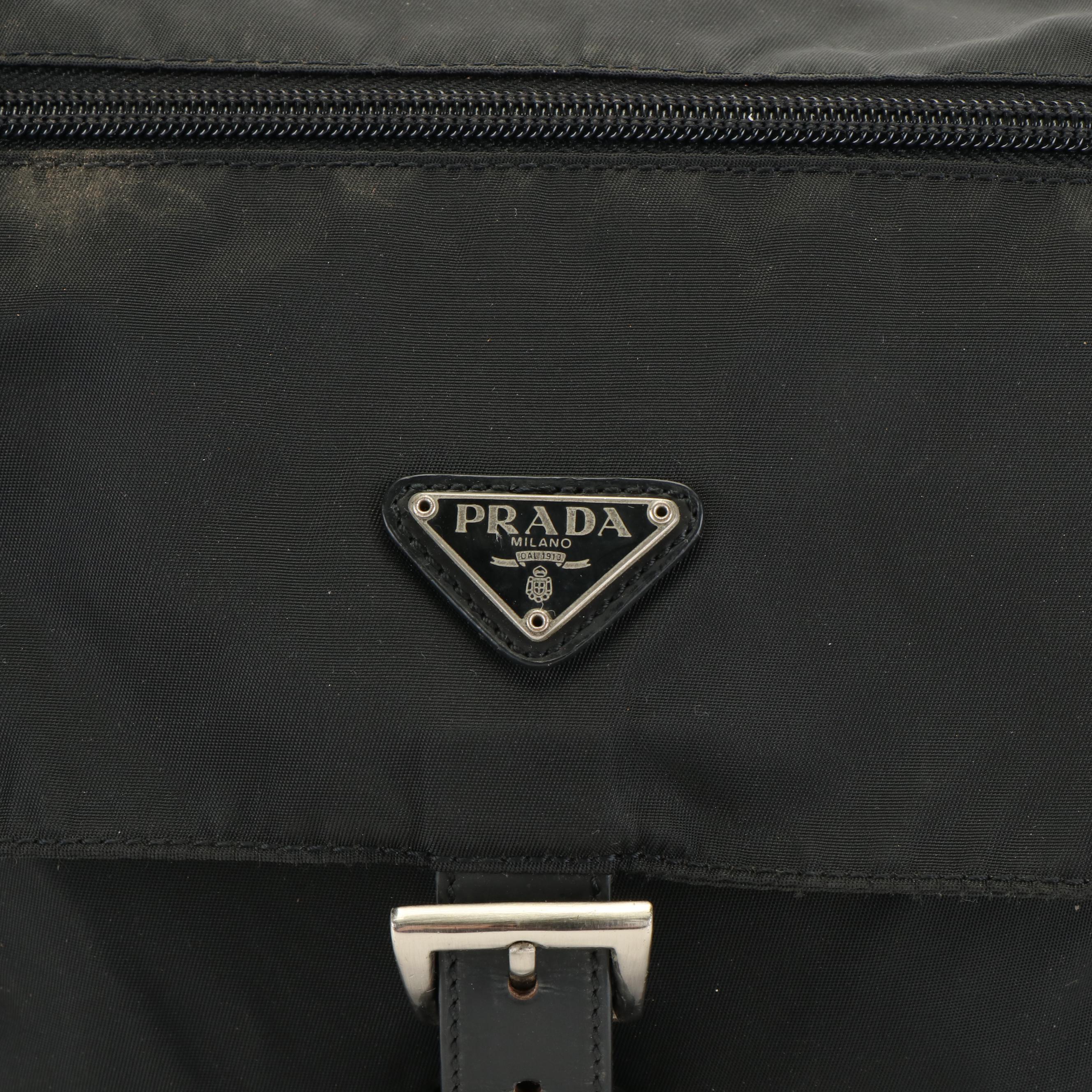 Prada Crossbody Messenger Bag in Black Tessuto Nylon EBTH