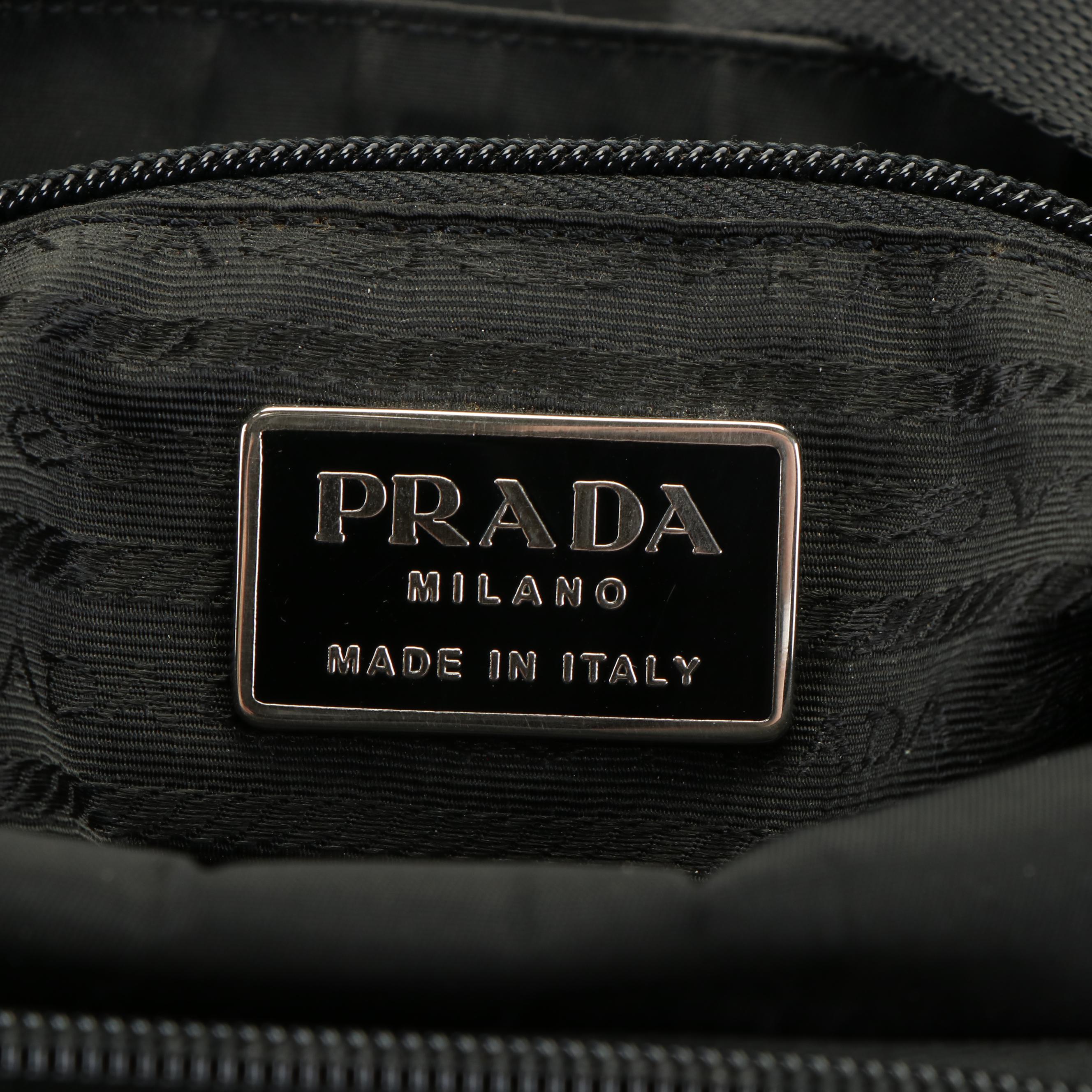 Prada Crossbody Messenger Bag in Black Tessuto Nylon