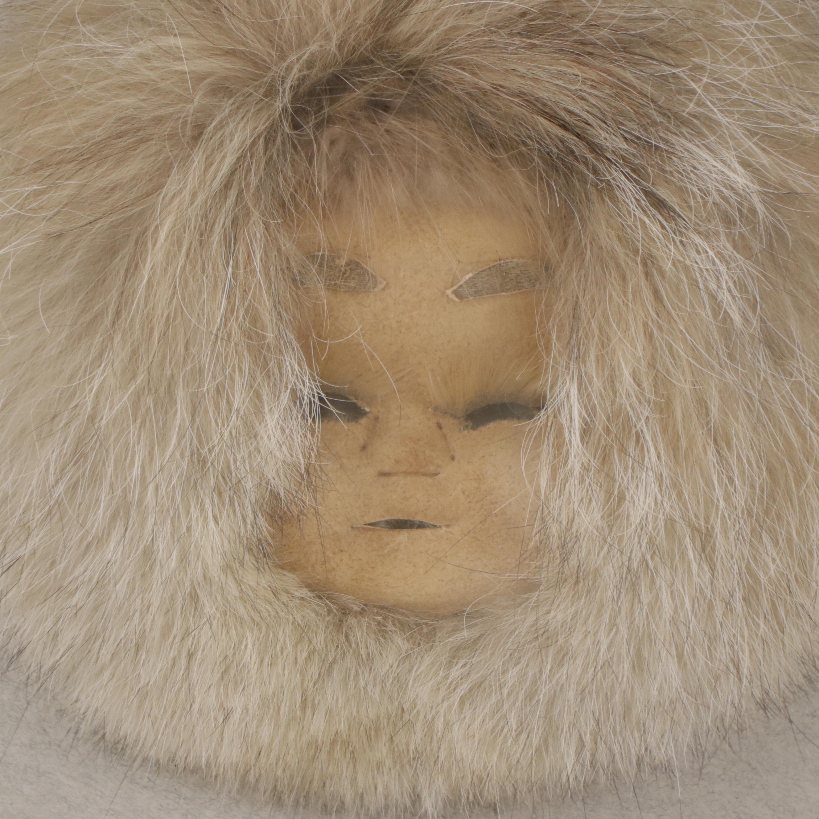 Inuit Style Fur and Hide Mask
