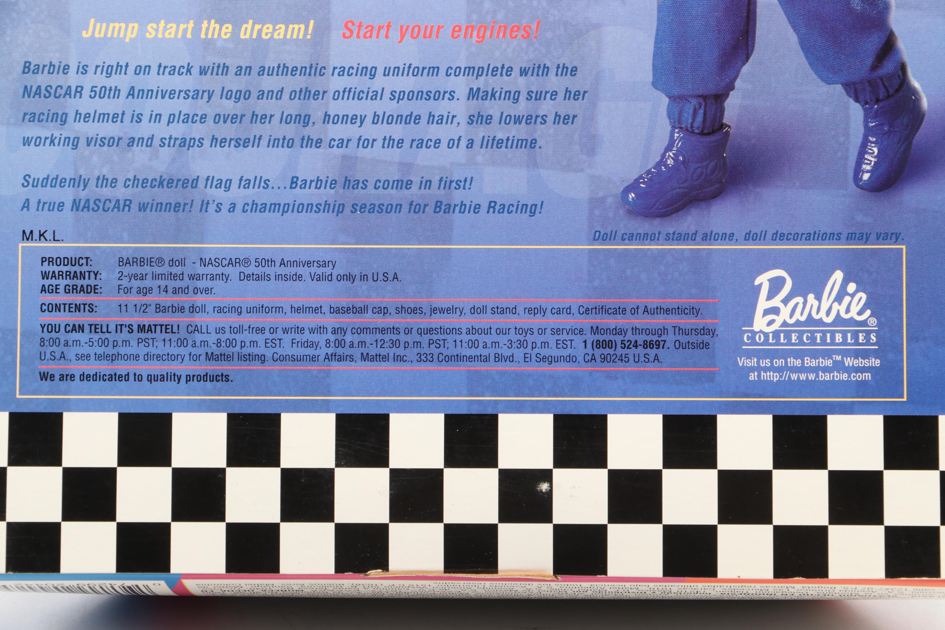Mattel 50th Anniversary NASCAR Barbie