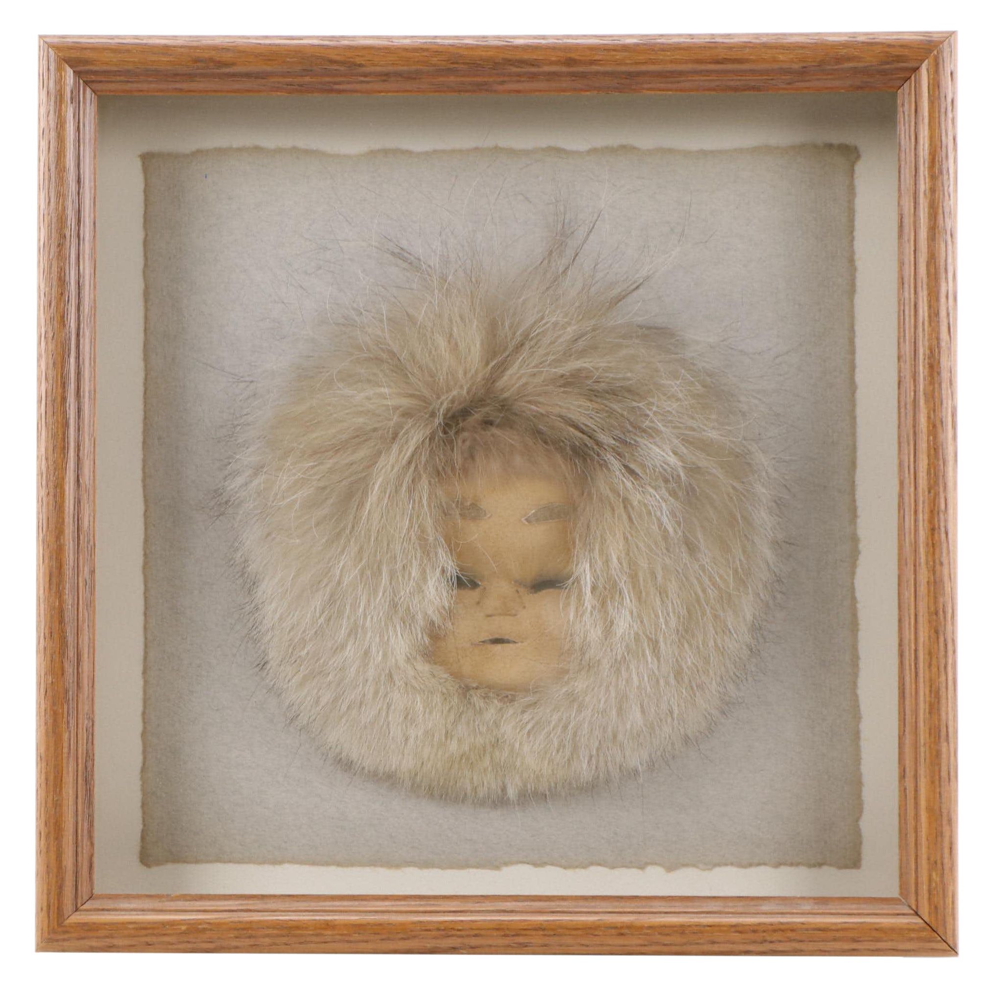 Inuit Style Fur and Hide Mask