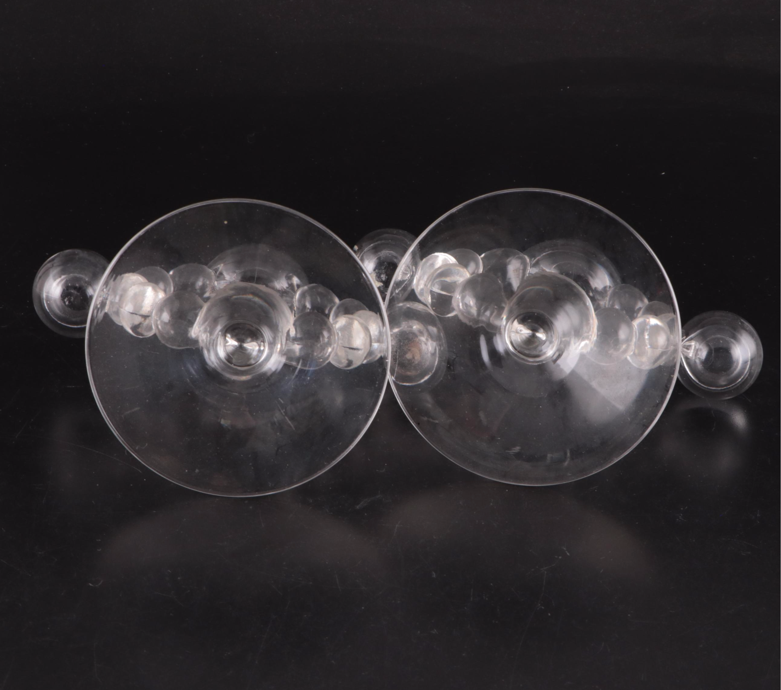 Imperial Glass "Candlewick" and Paden City "Nerva" Pressed Glass Candlesticks