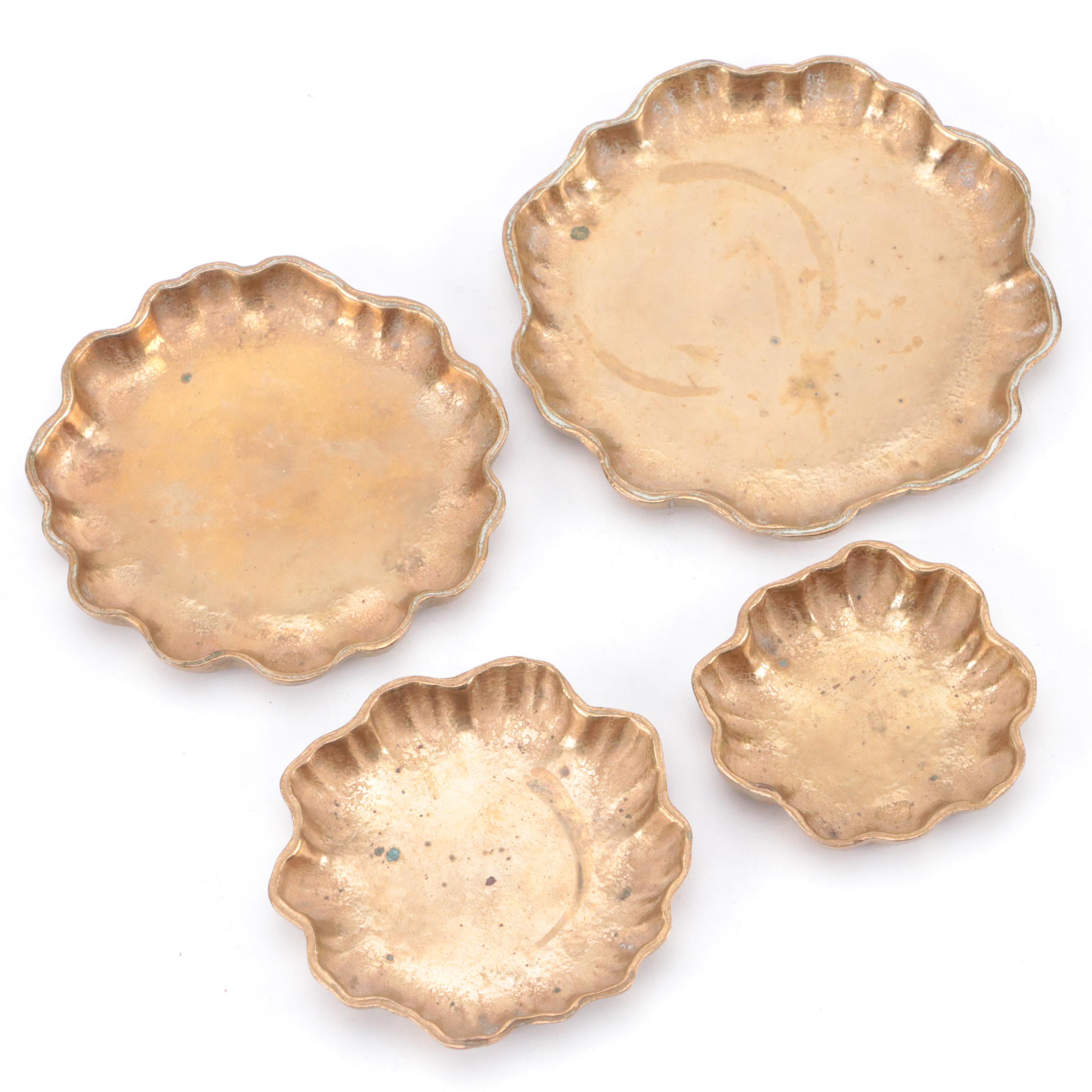 Tiffany Studios Bronze Nesting Trays with Hoffritz Scissor and Letter Opener Set