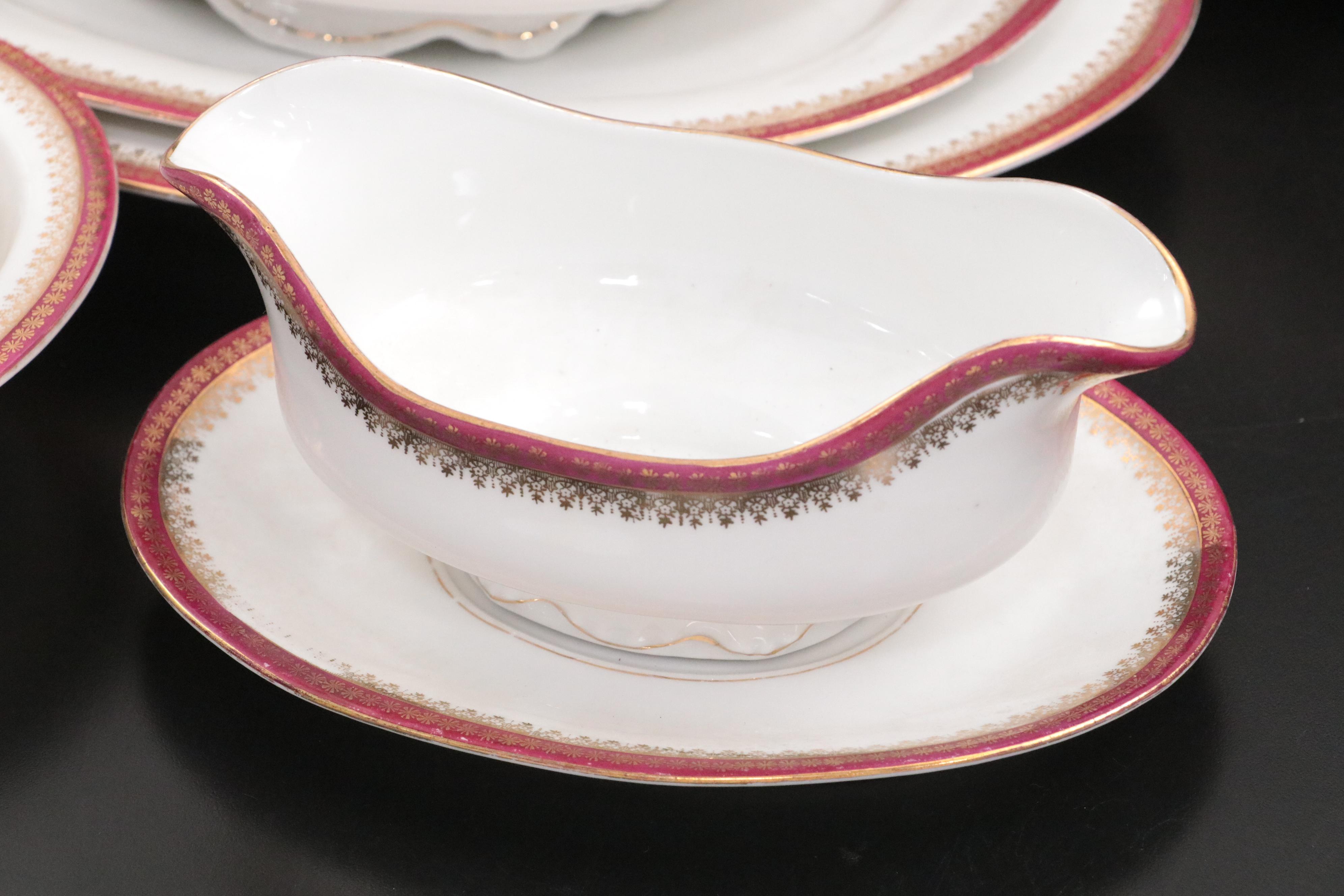 Crown Imperial Austrian Porcelain Dinnerware and Serveware, 20th Century