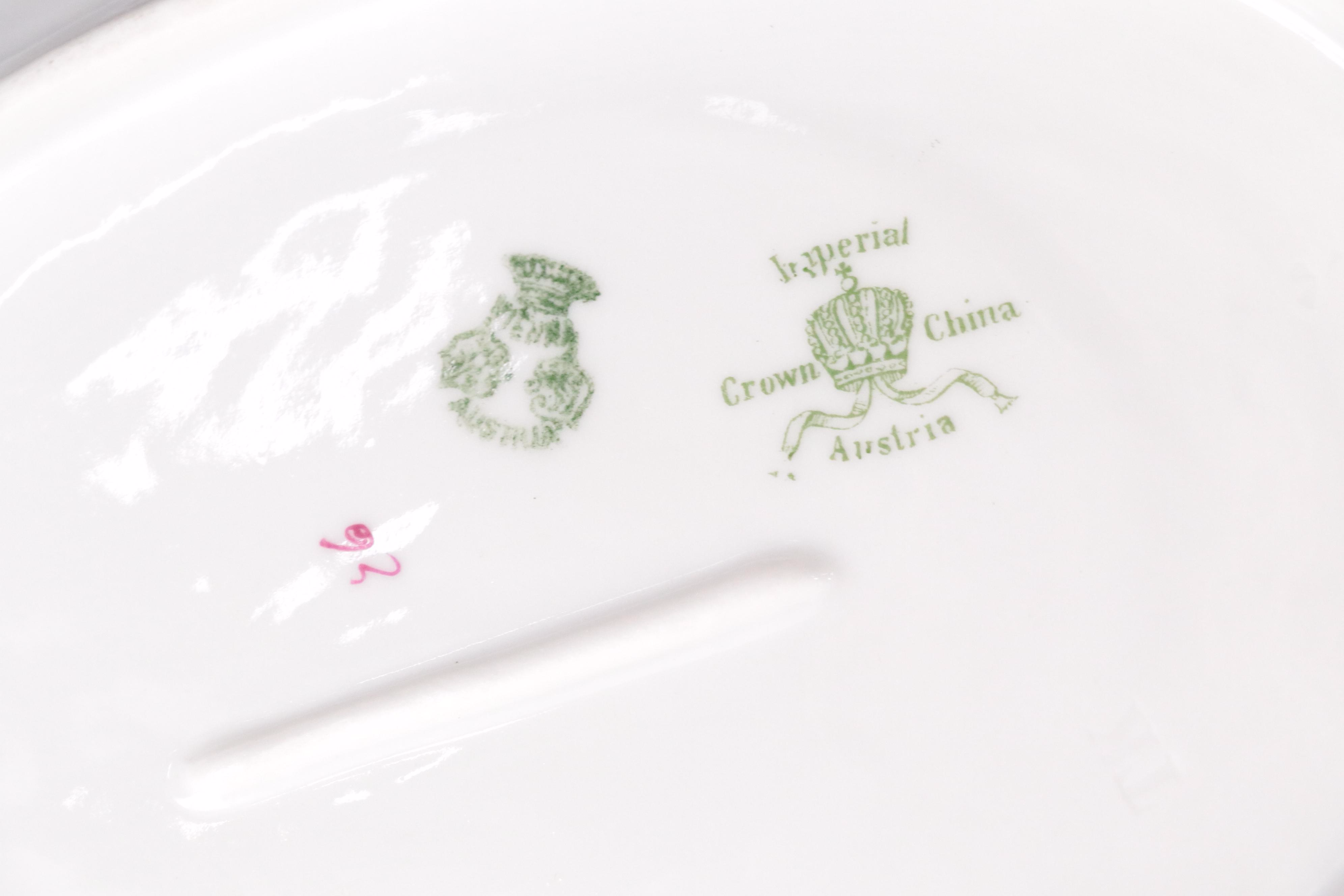 Crown Imperial Austrian Porcelain Dinnerware and Serveware, 20th Century