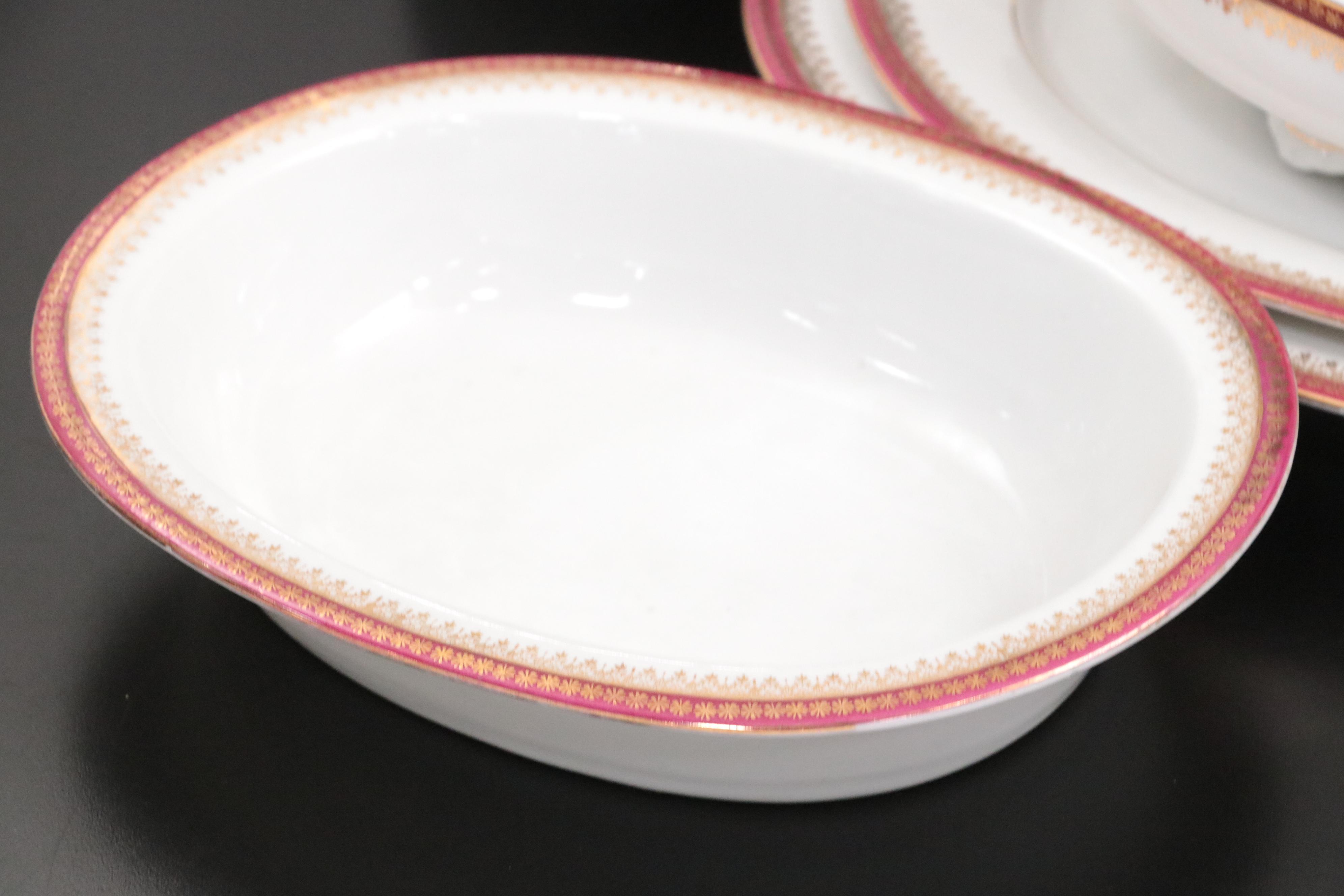 Crown Imperial Austrian Porcelain Dinnerware and Serveware, 20th Century