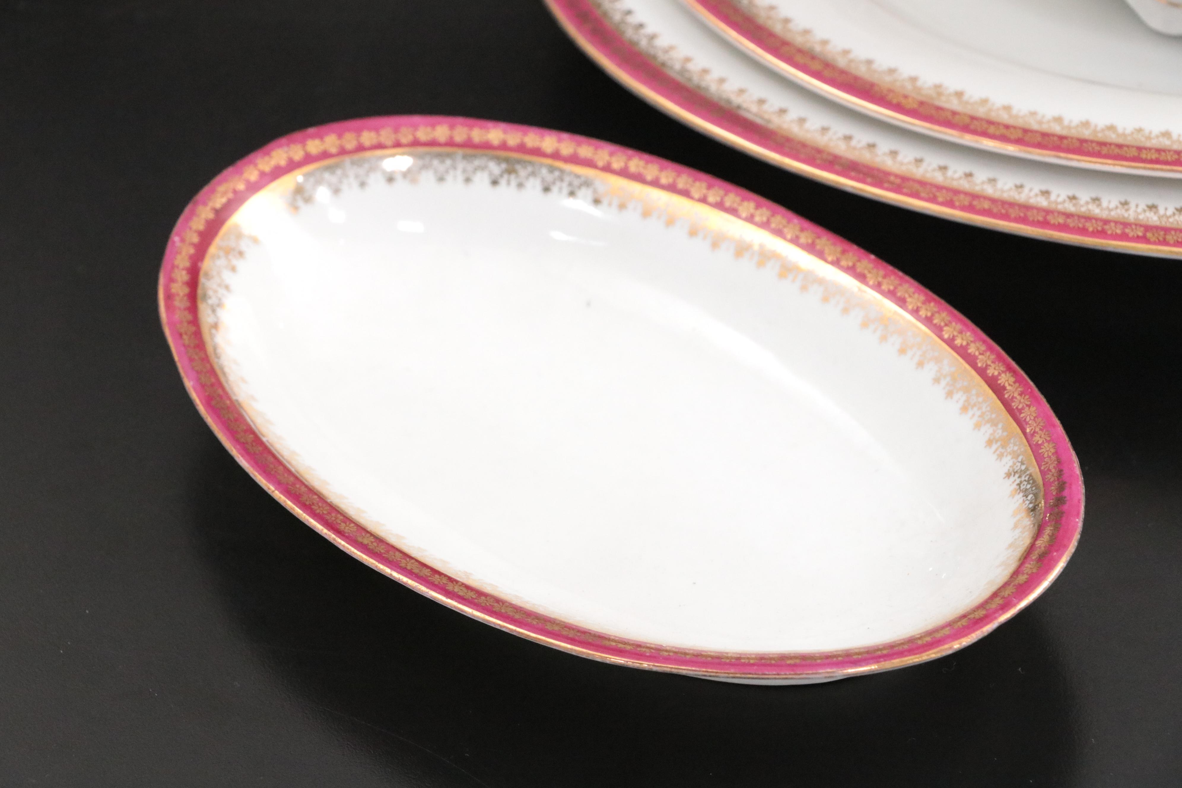 Crown Imperial Austrian Porcelain Dinnerware and Serveware, 20th Century