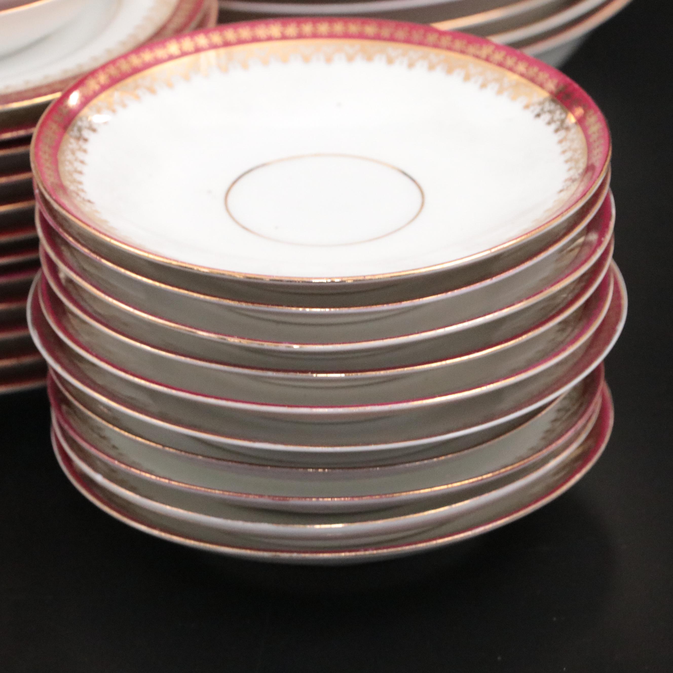 Crown Imperial Austrian Porcelain Dinnerware and Serveware, 20th Century