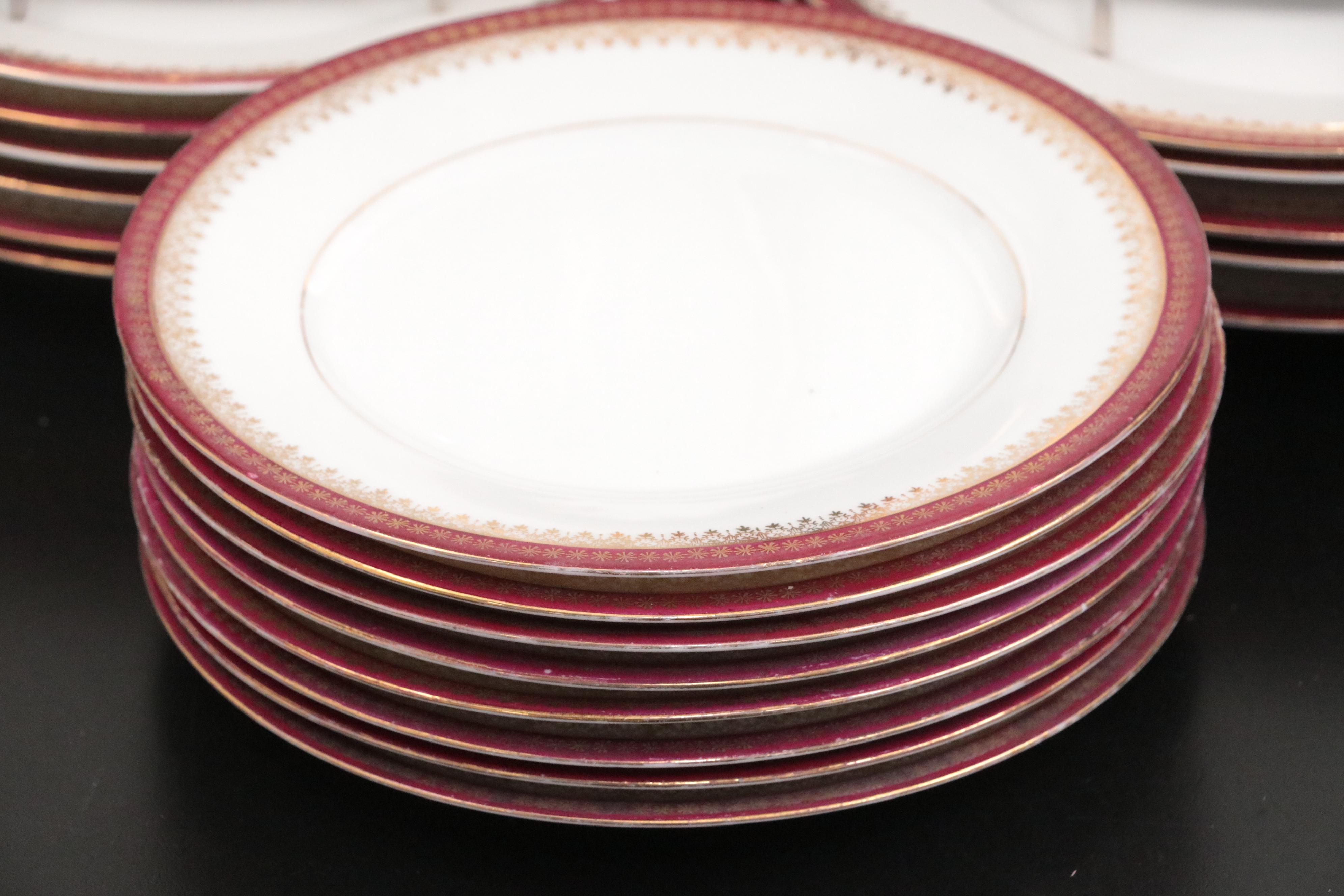 Crown Imperial Austrian Porcelain Dinnerware and Serveware, 20th Century