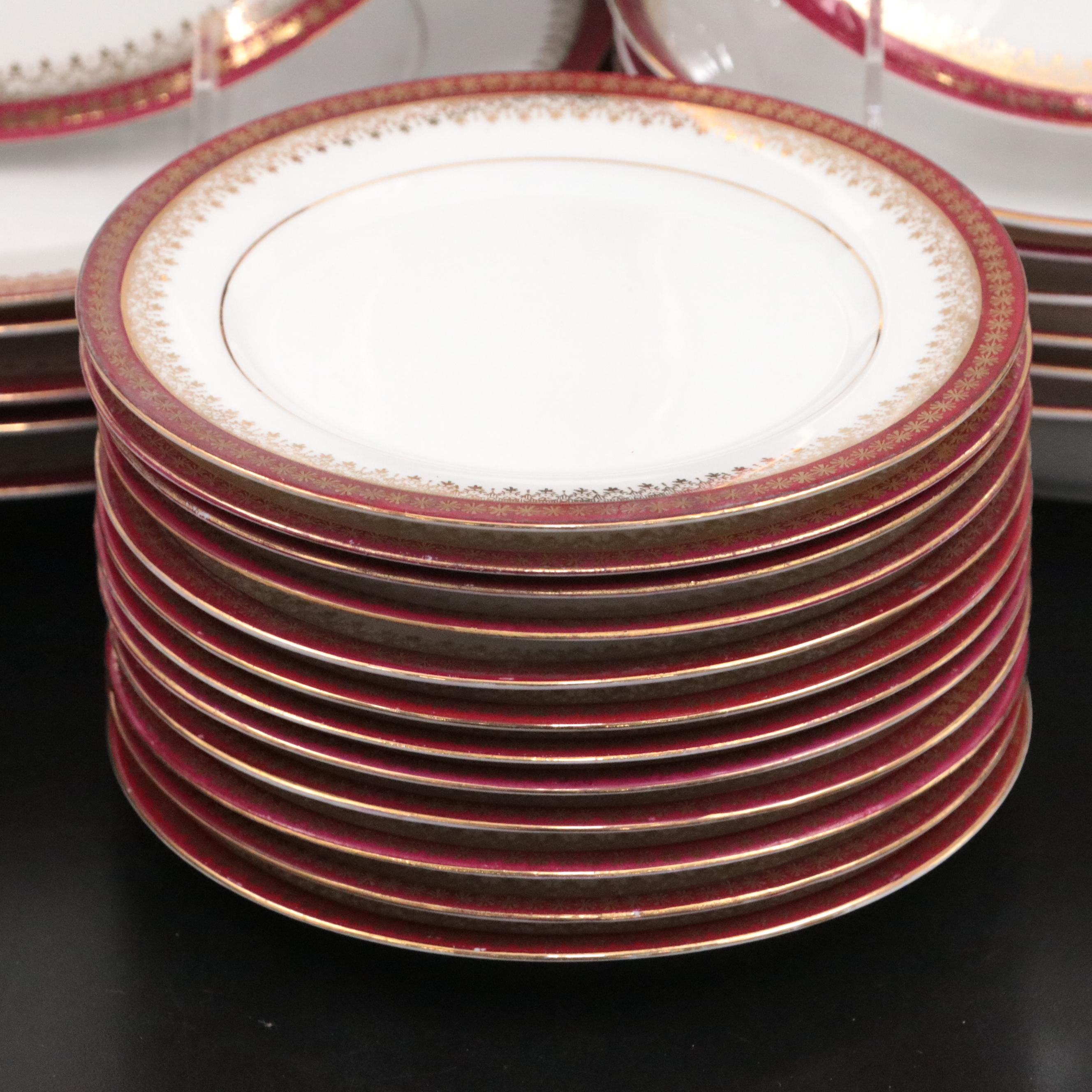 Crown Imperial Austrian Porcelain Dinnerware and Serveware, 20th Century