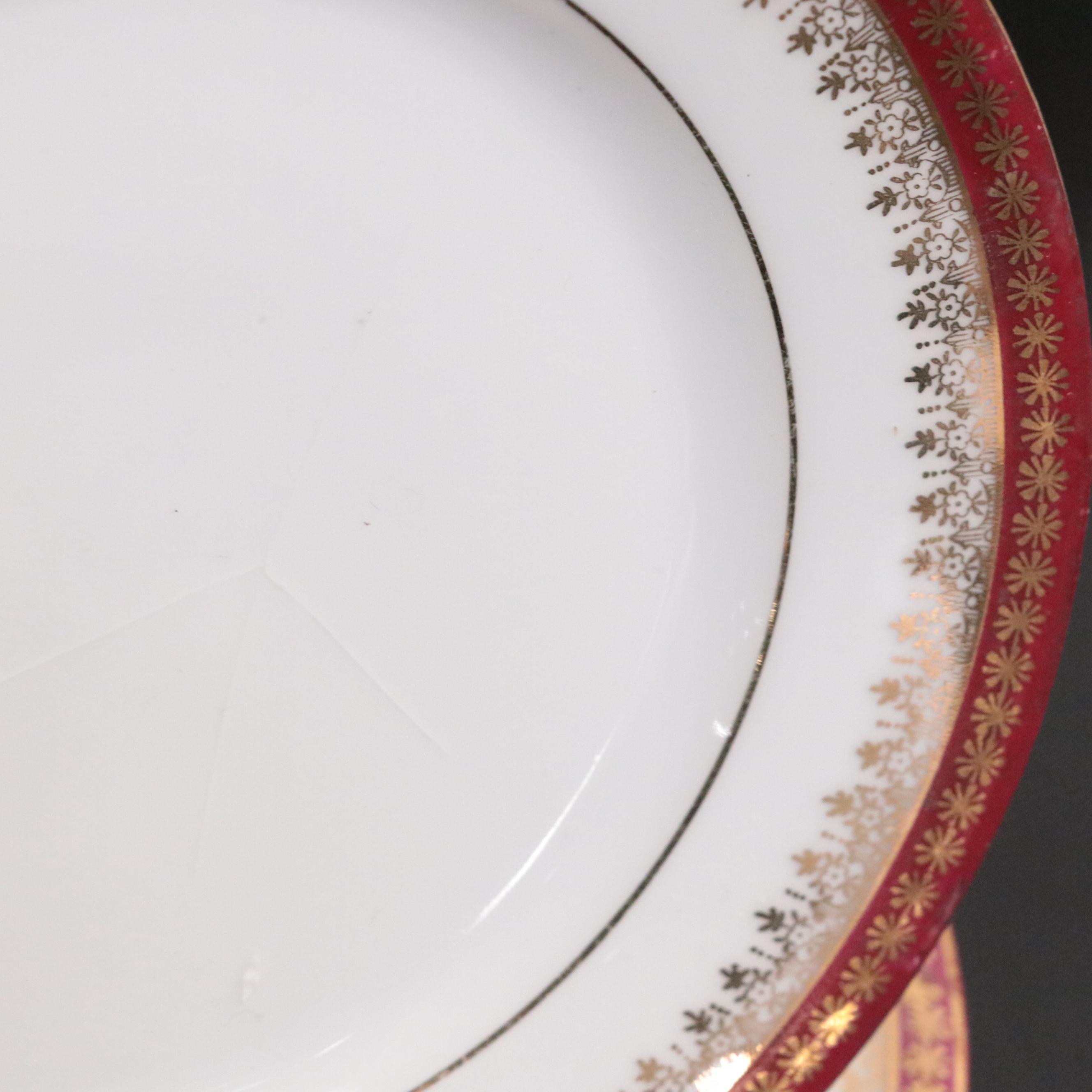 Crown Imperial Austrian Porcelain Dinnerware and Serveware, 20th Century