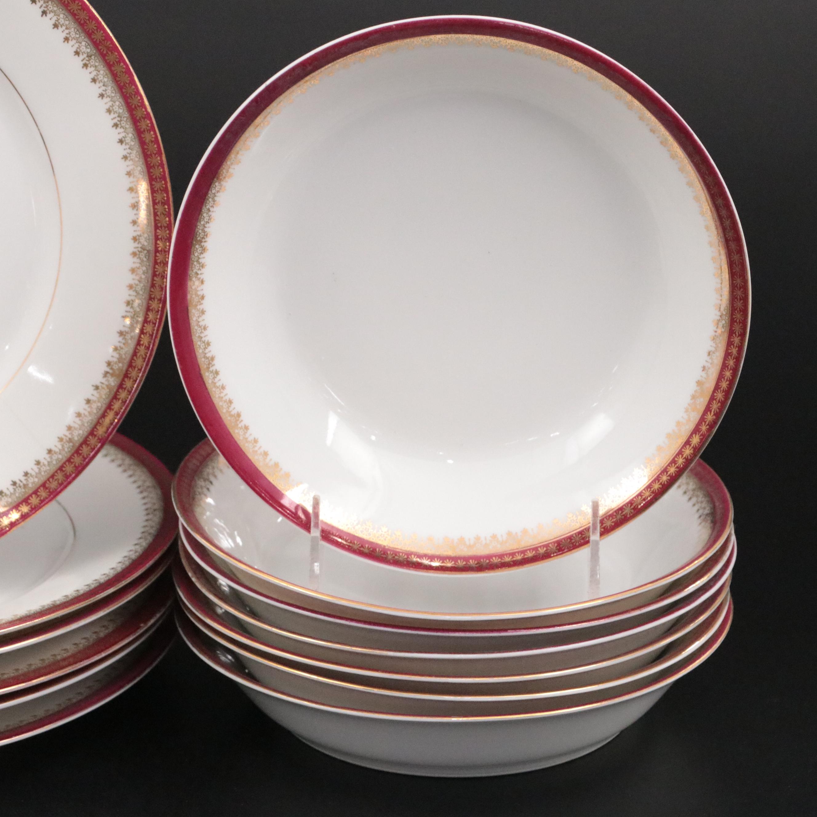 Crown Imperial Austrian Porcelain Dinnerware and Serveware, 20th Century