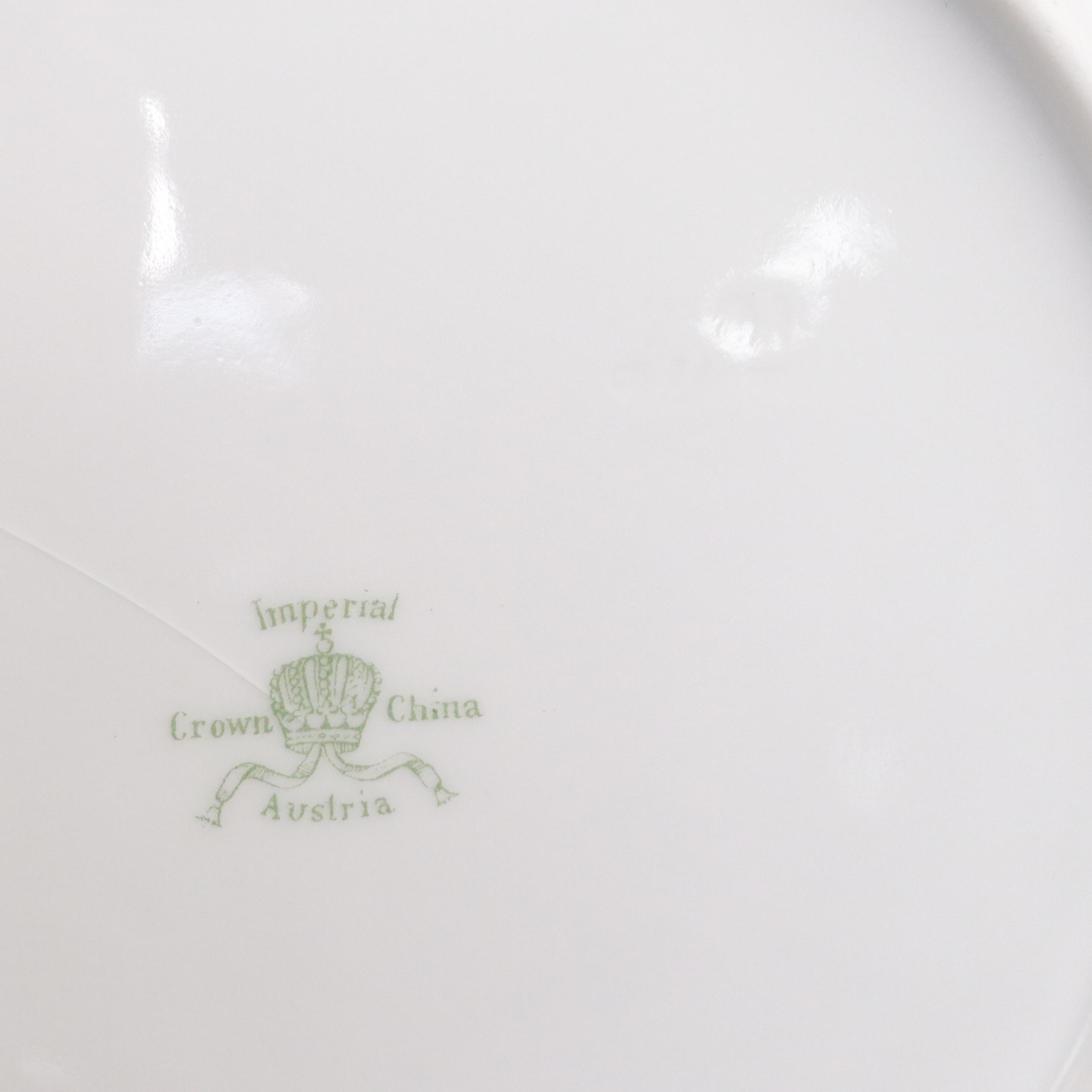 Crown Imperial Austrian Porcelain Dinnerware and Serveware, 20th Century