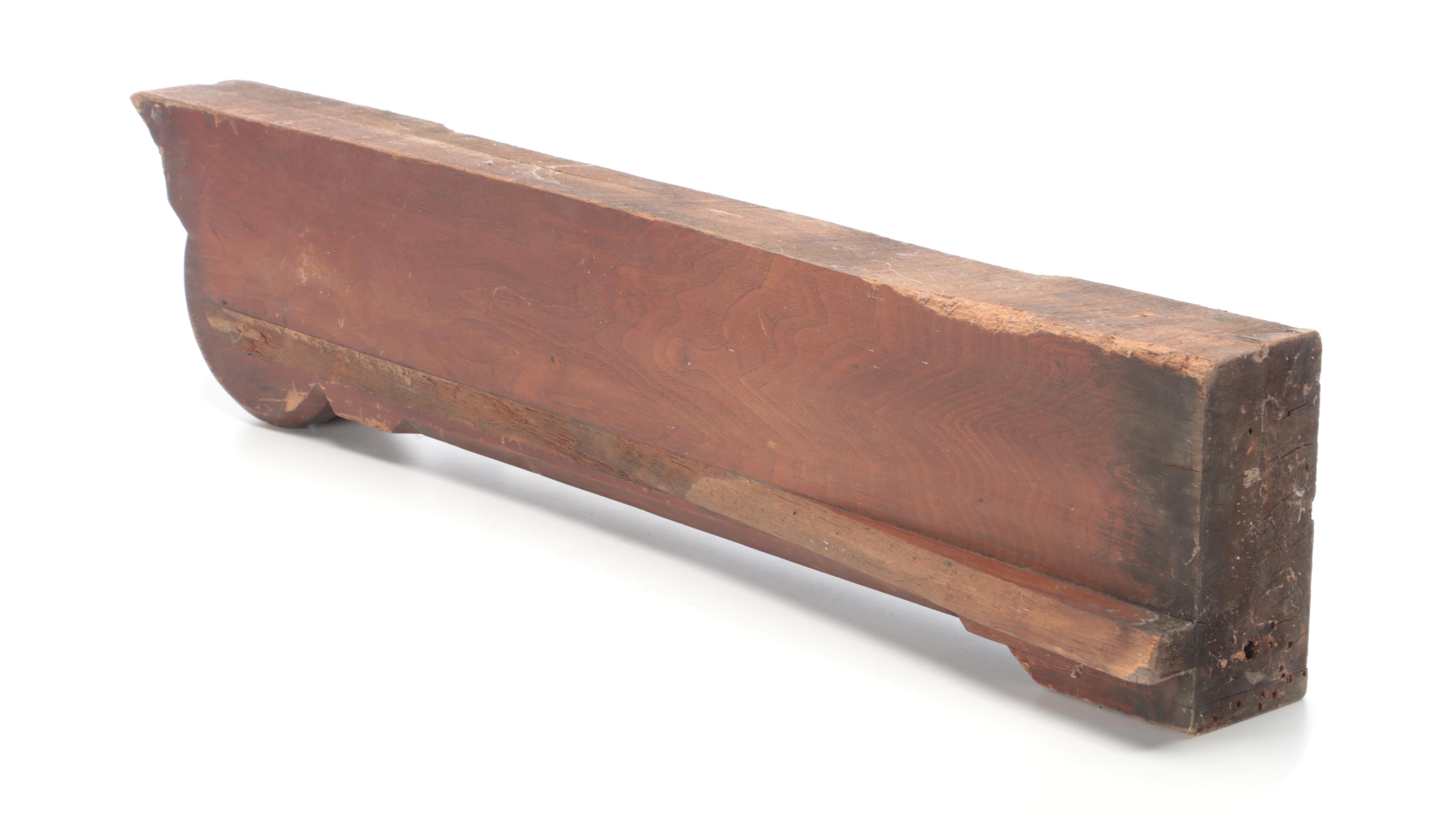 Pair of Hand-Carved Victorian Wood Panels With Parcel Gilt