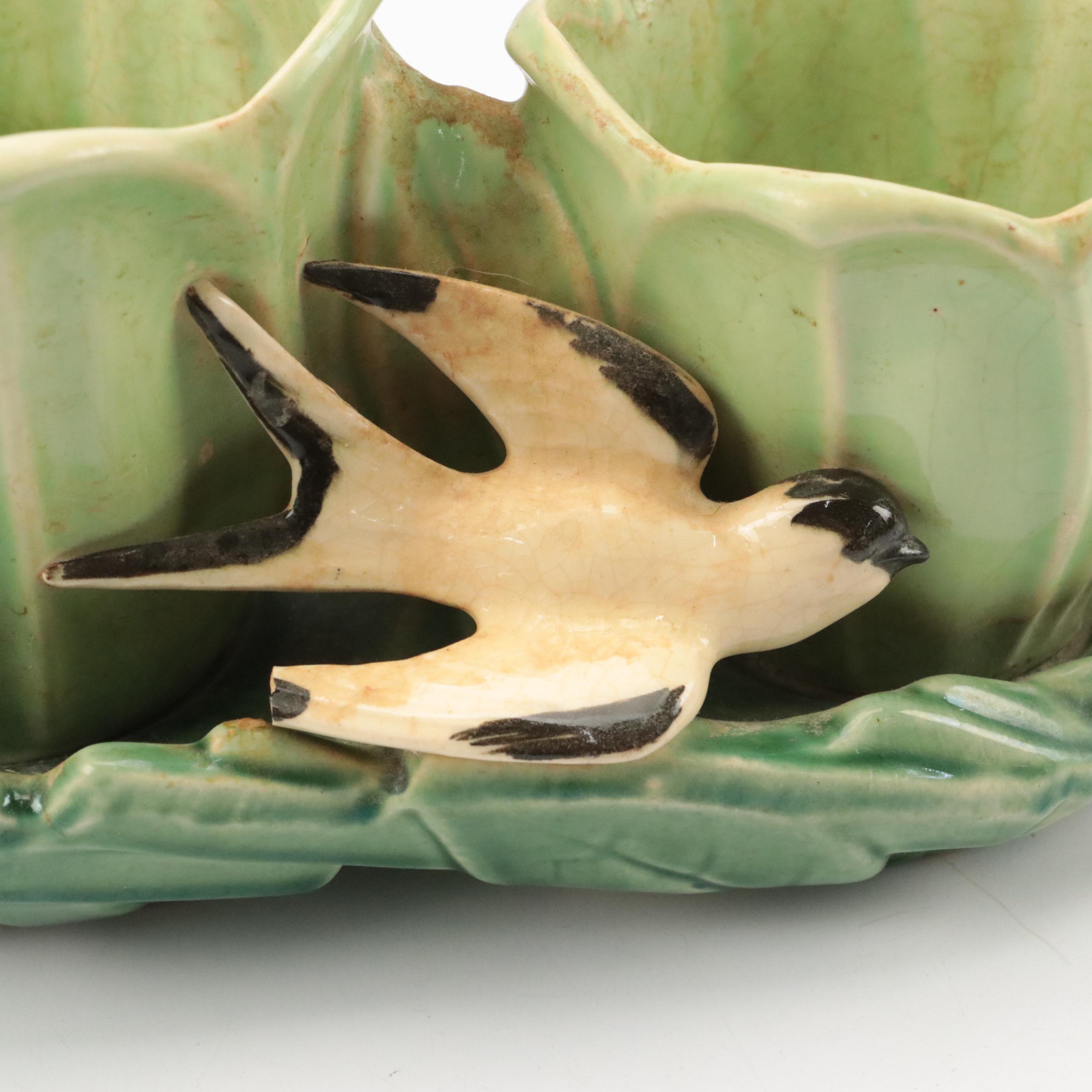 McCoy Pottery Flying Bird Double Planter with Other Art Pottery