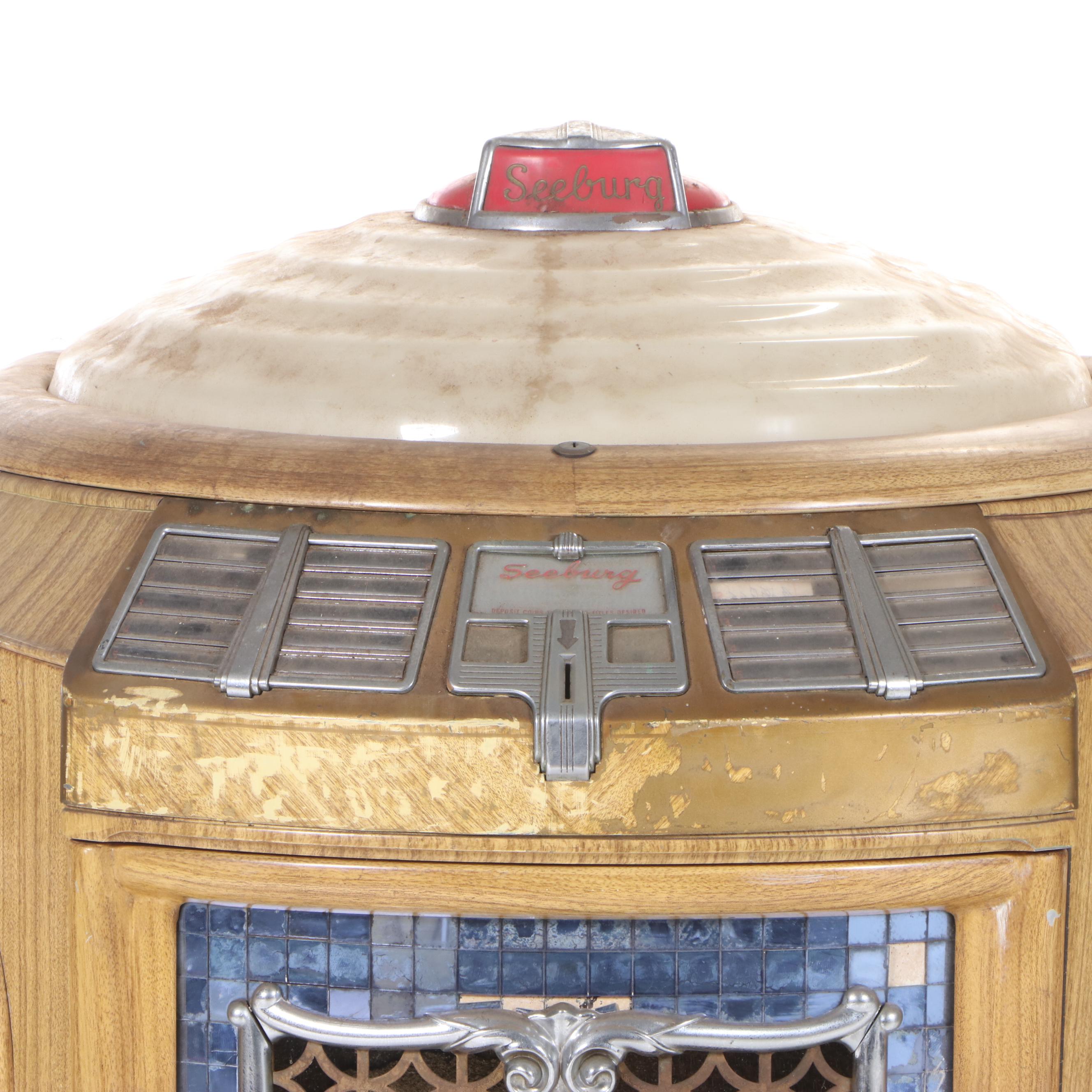 Seeburg Symphonola Record Changer "Special" Art Deco Oak Veneer Jukebox