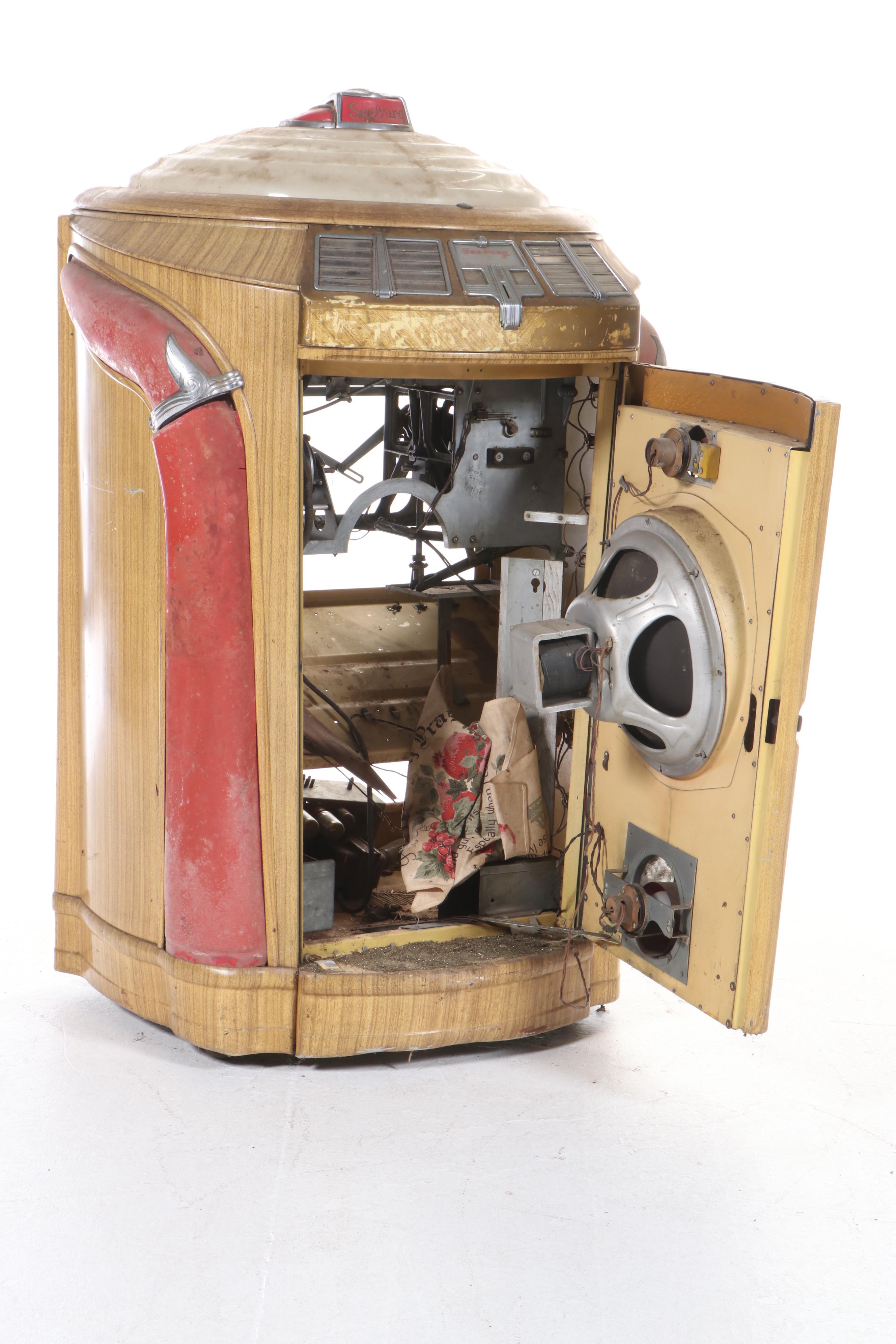 Seeburg Symphonola Record Changer "Special" Art Deco Oak Veneer Jukebox