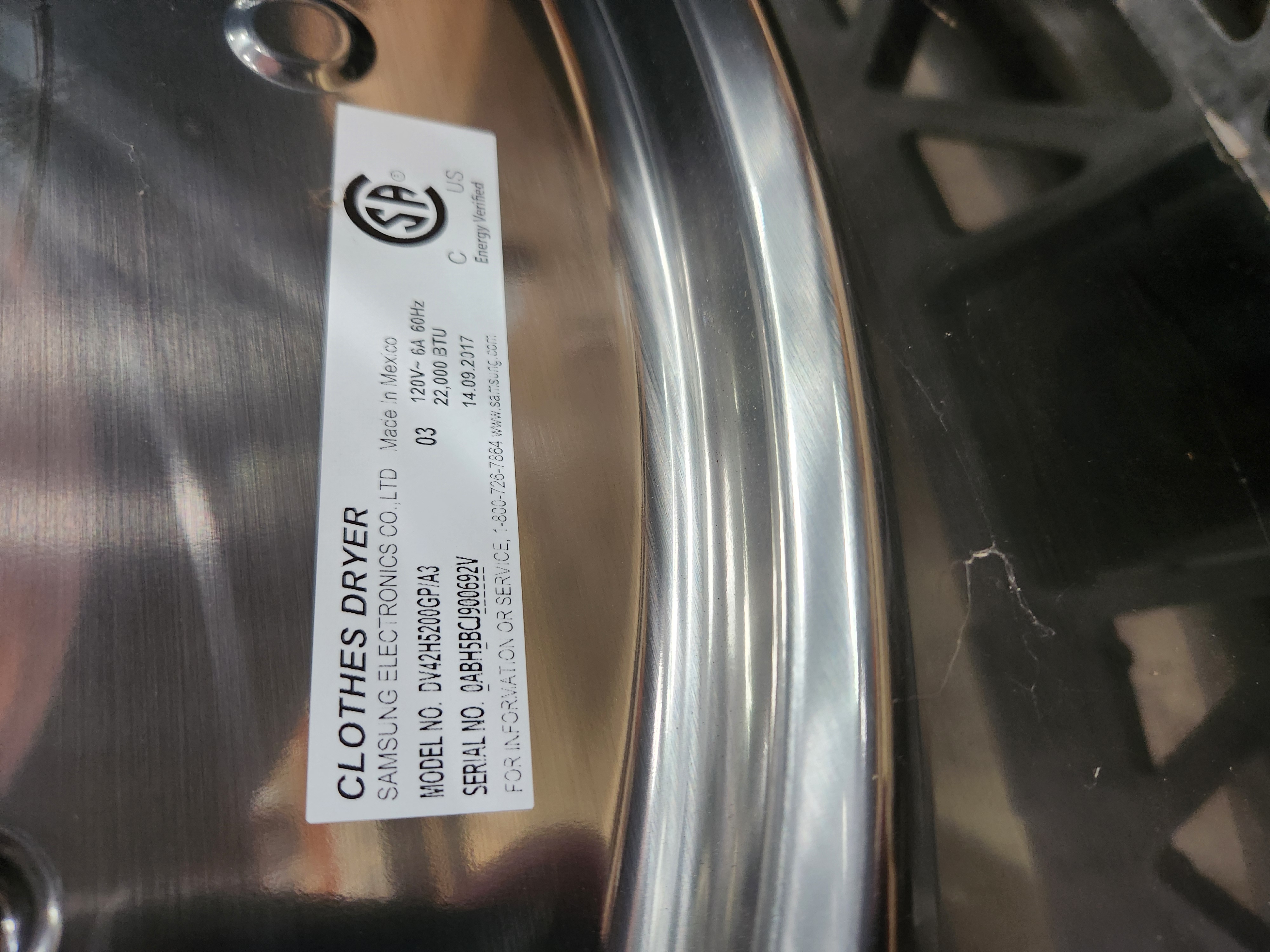 Samsung 7.5 Cu. Ft. Platinum Sensor Dry Gas Powered Dryer