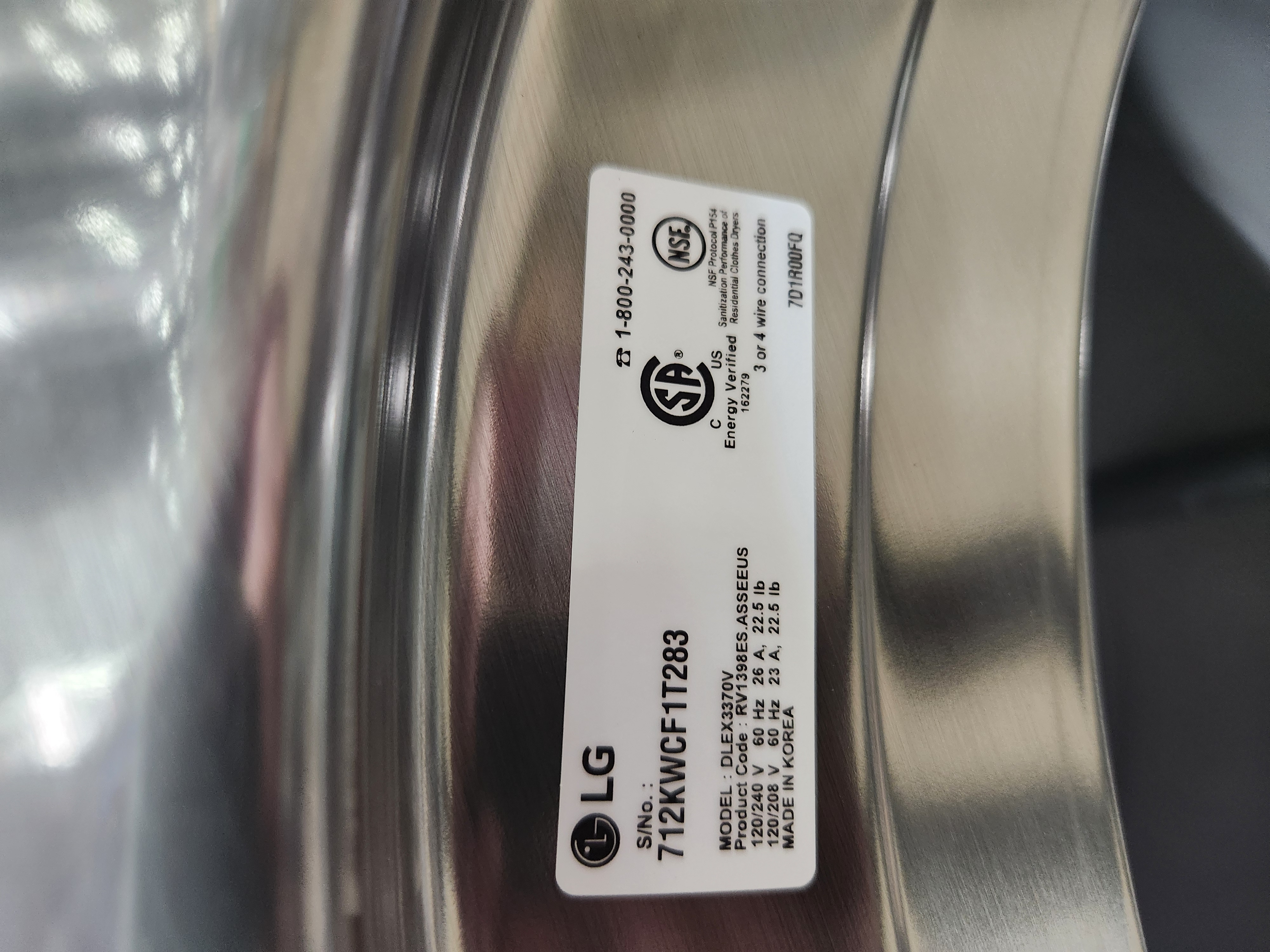 LG 7.4 Cu. Ft. Graphite Steel True Stream Sensor Dry Electric Dryer