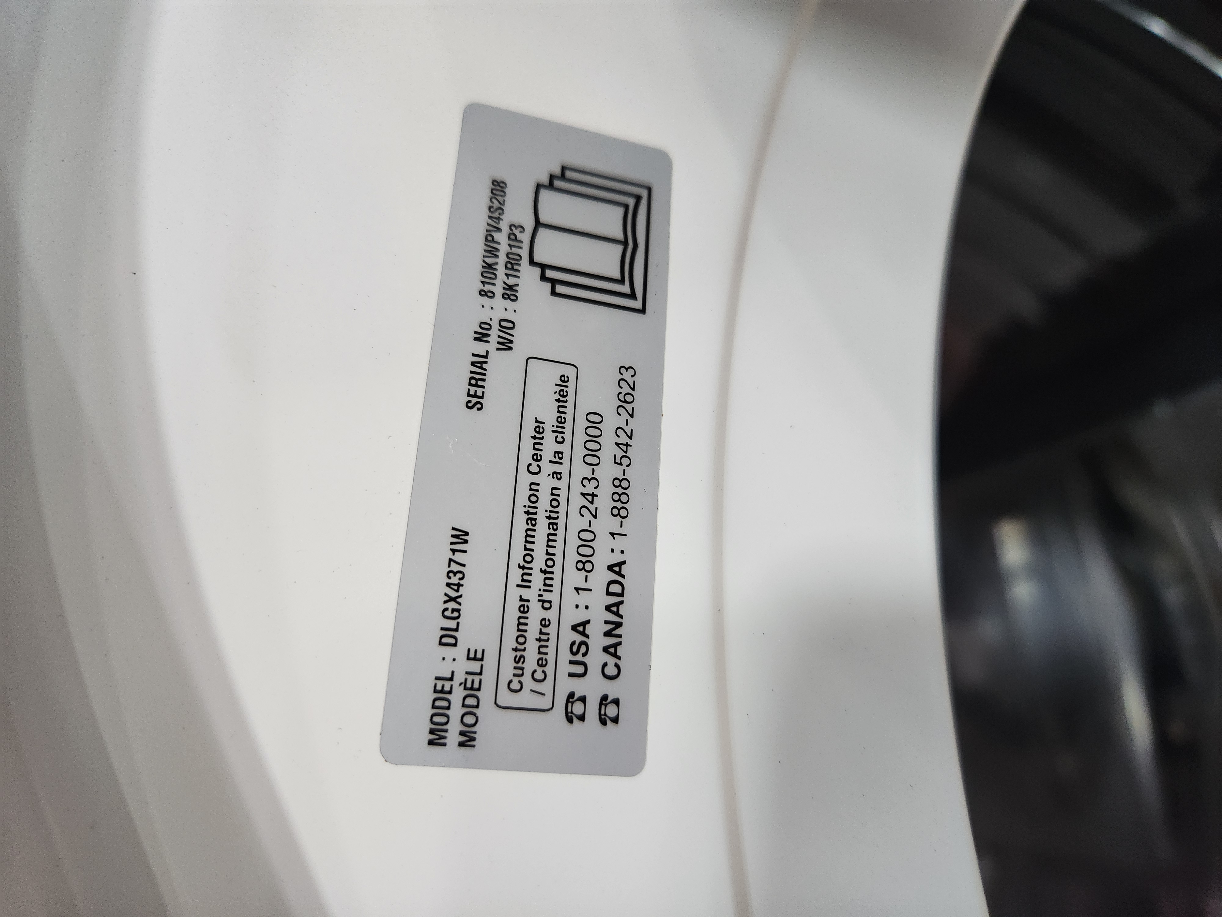 LG 7.4 Cu. Ft. White Sensor Dry Gas-Powered Dryer