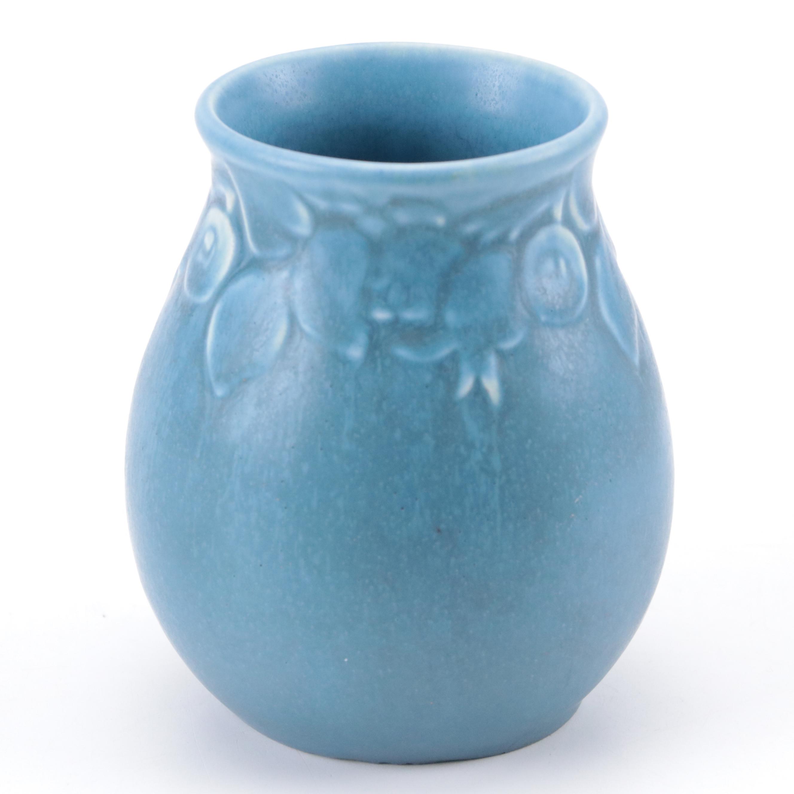 Rookwood Pottery Matte Blue Glaze Production Vase, 1925