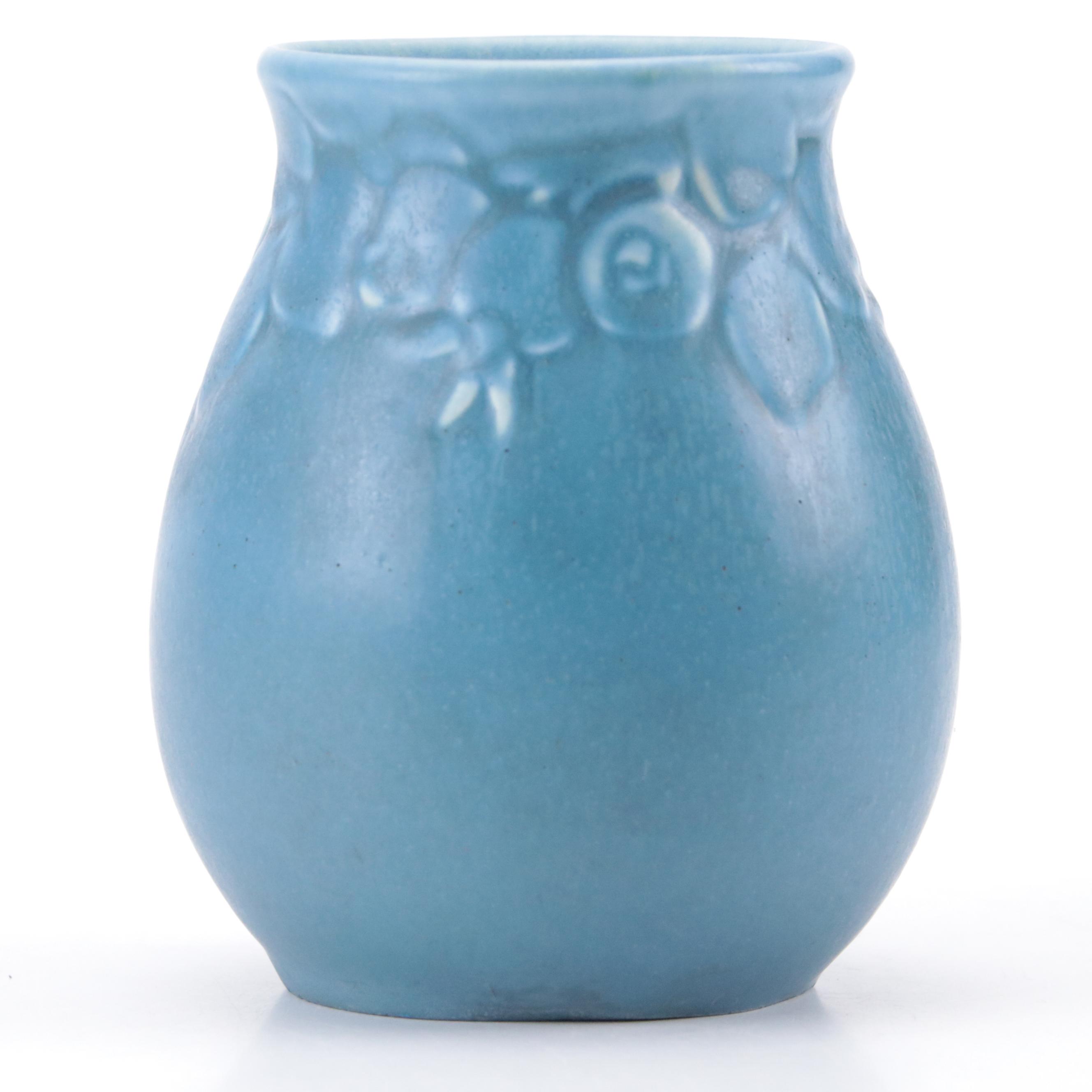 Rookwood Pottery Matte Blue Glaze Production Vase, 1925