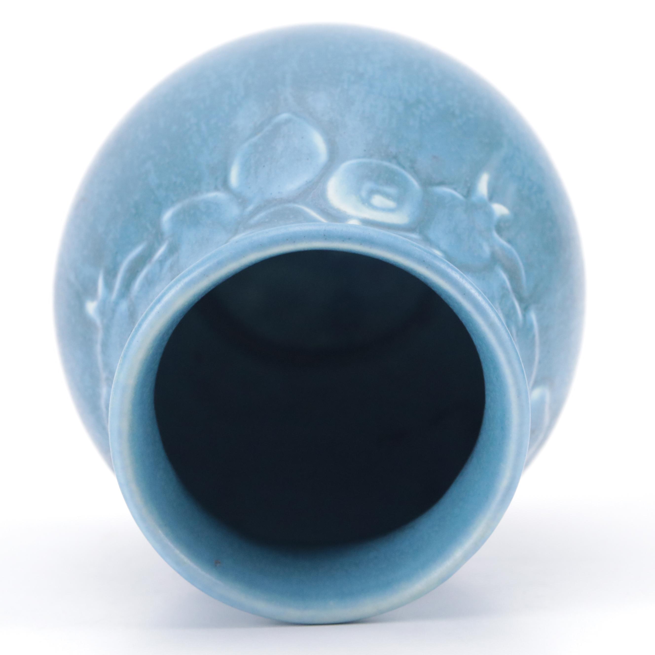 Rookwood Pottery Matte Blue Glaze Production Vase, 1925