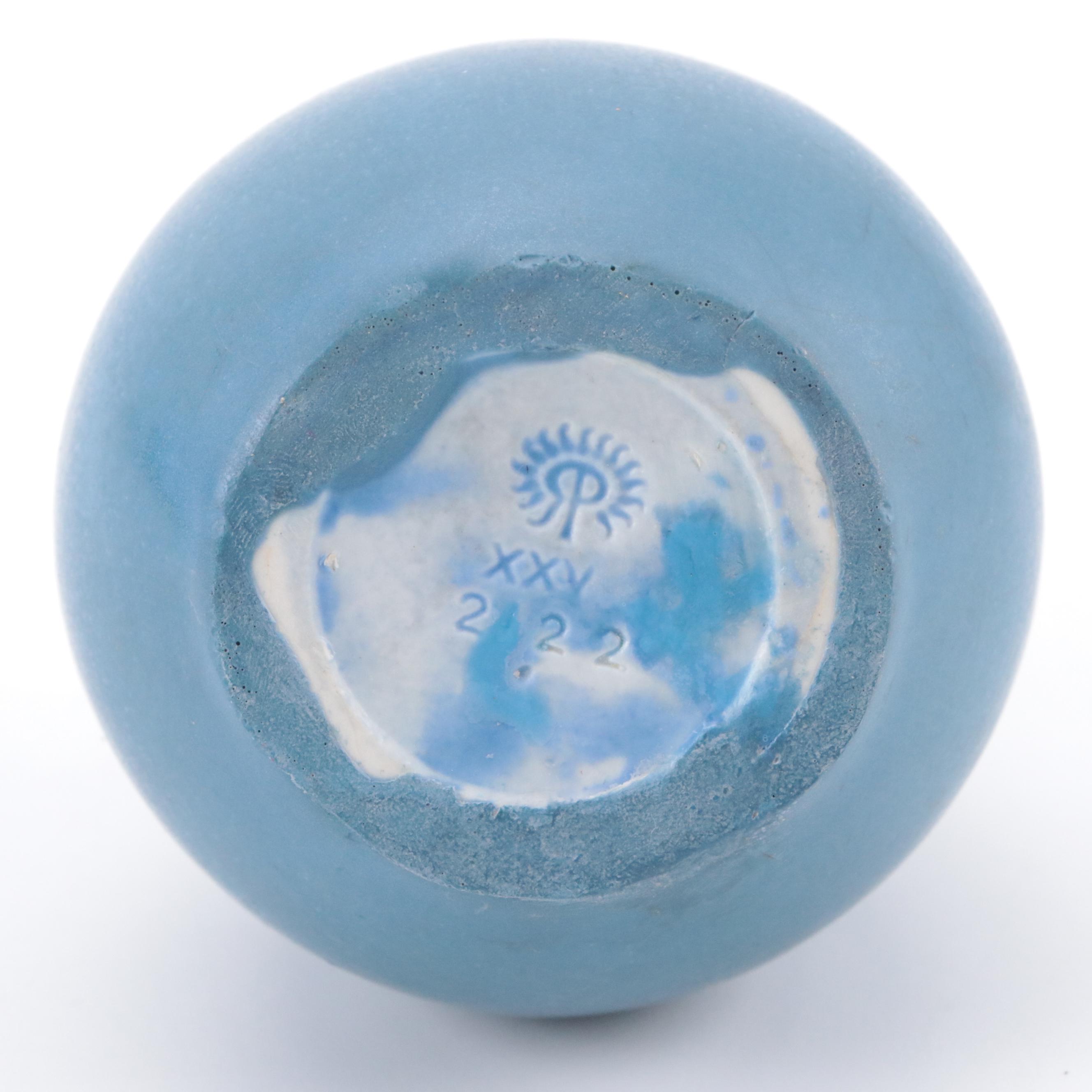 Rookwood Pottery Matte Blue Glaze Production Vase, 1925