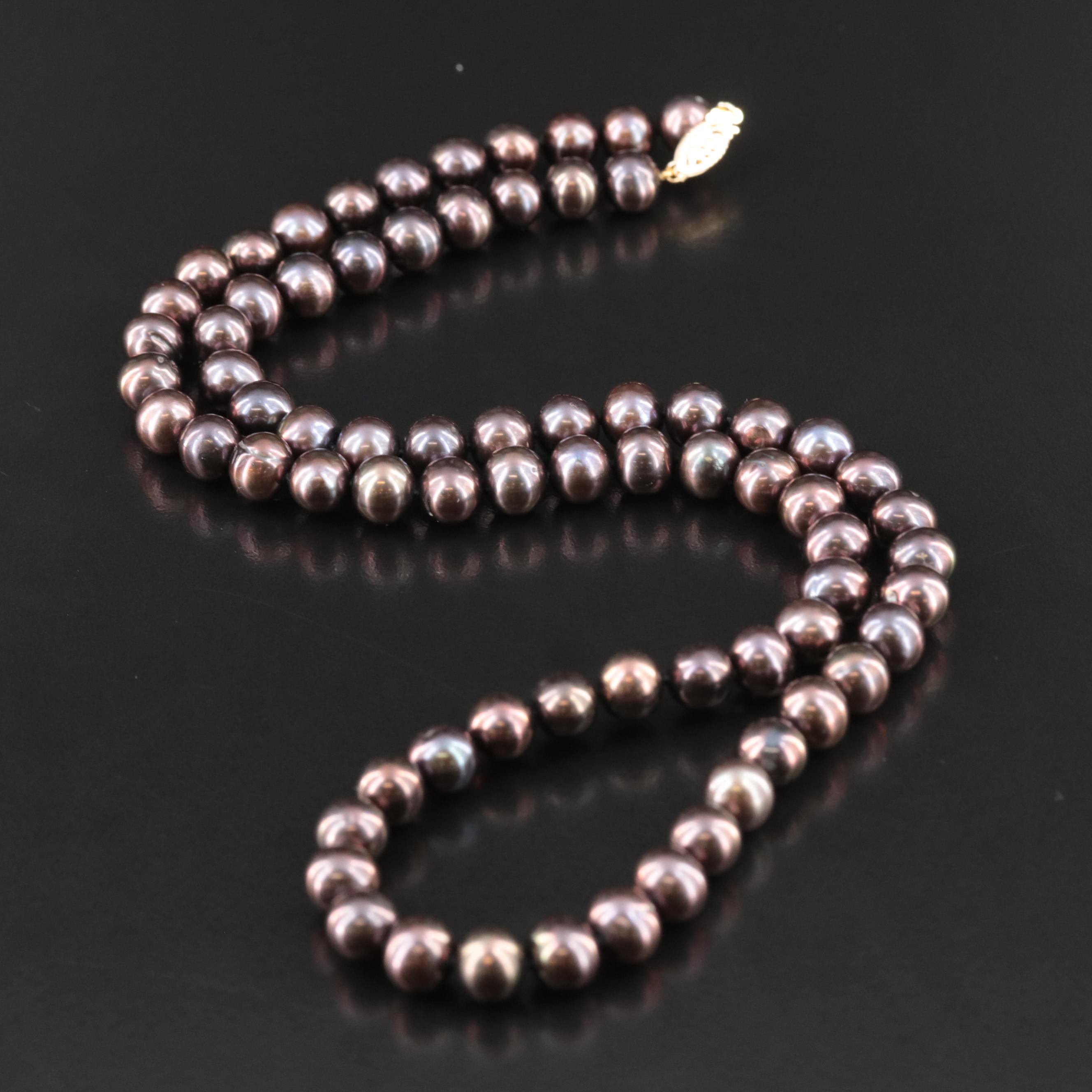 Pearl Necklace with 14K Clasp
