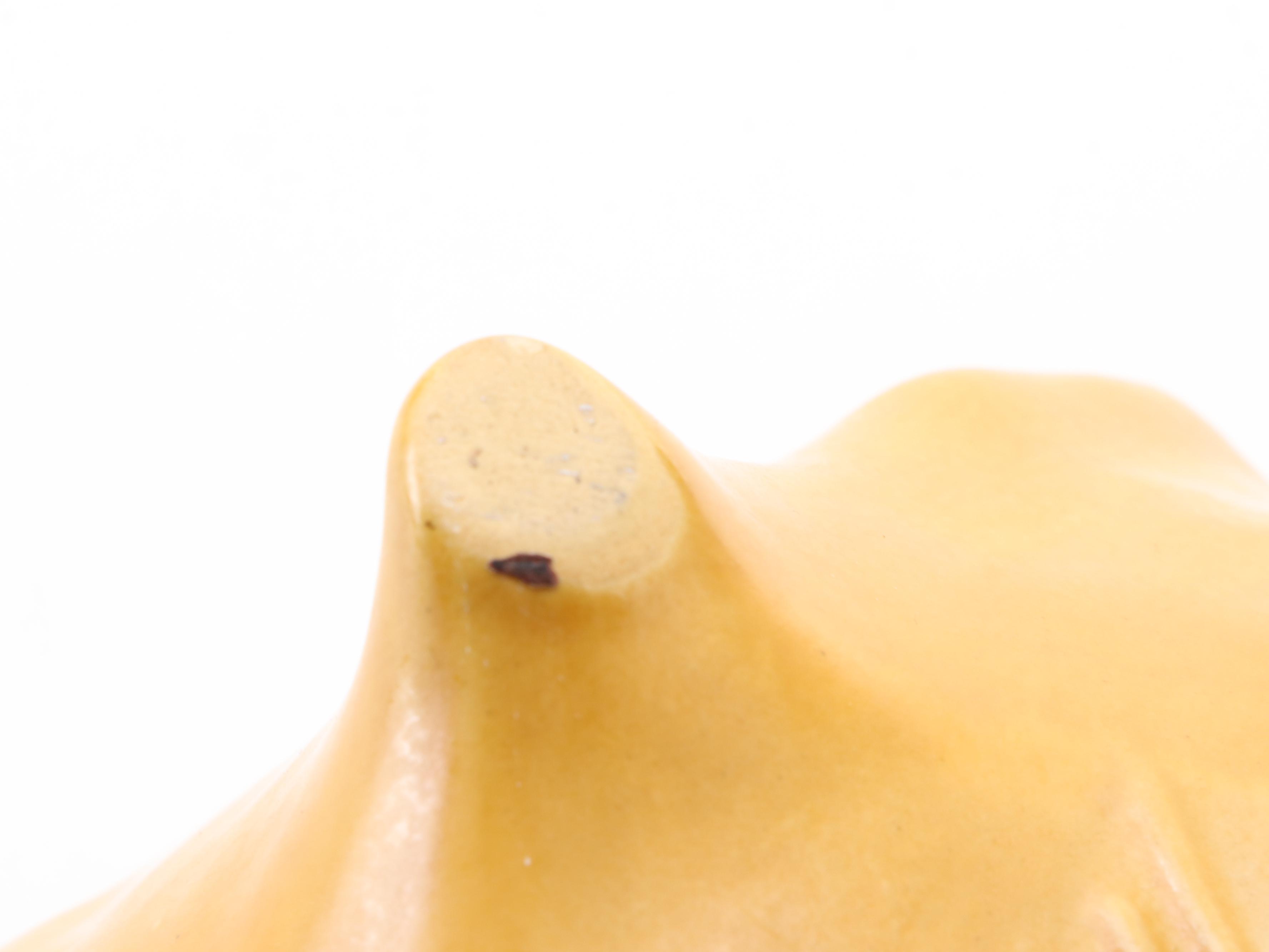 Roseville "Peony Sienna Yellow" Ceramic Conch Shell Planter, Mid-20th Century