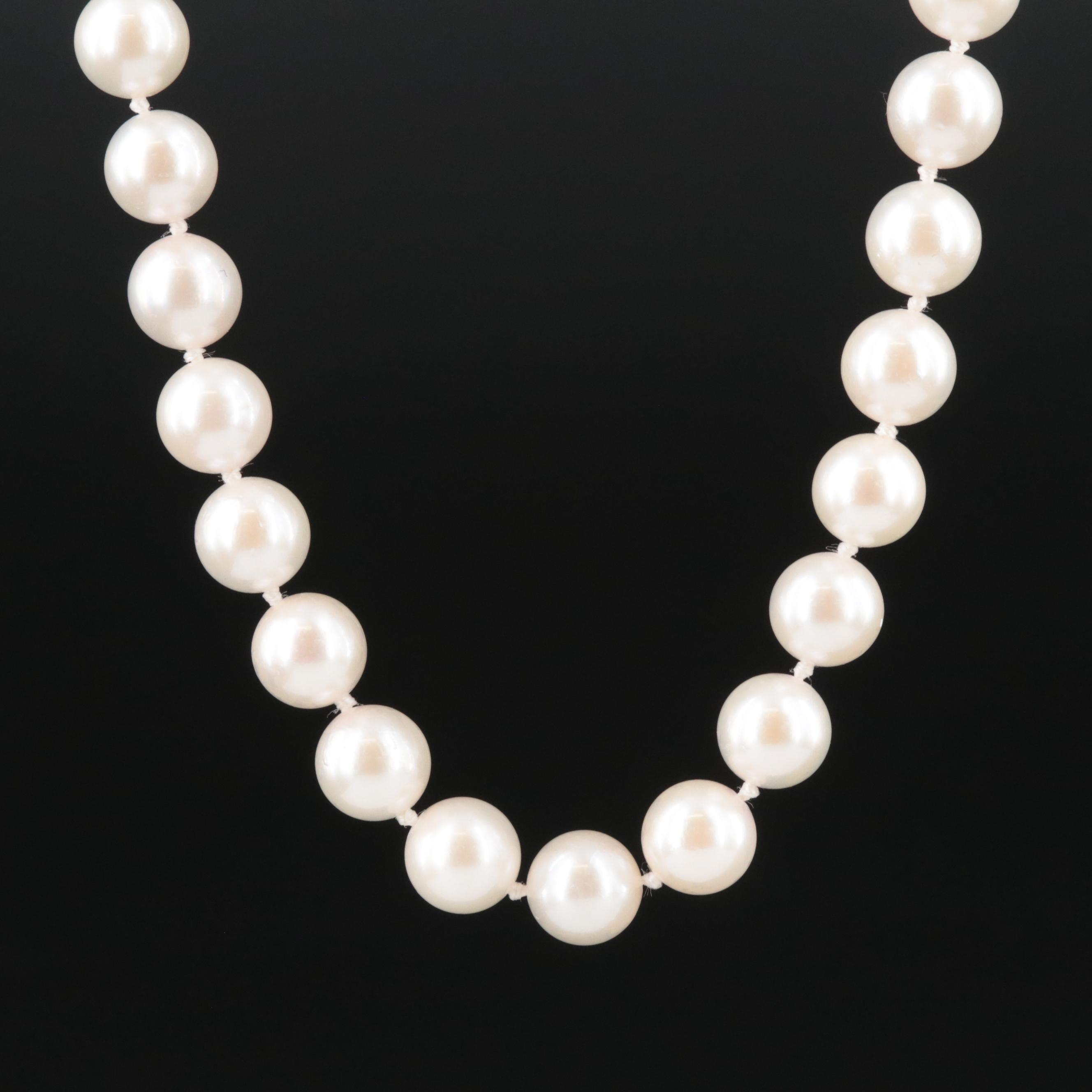 Pearl Necklace with 14K Clasp