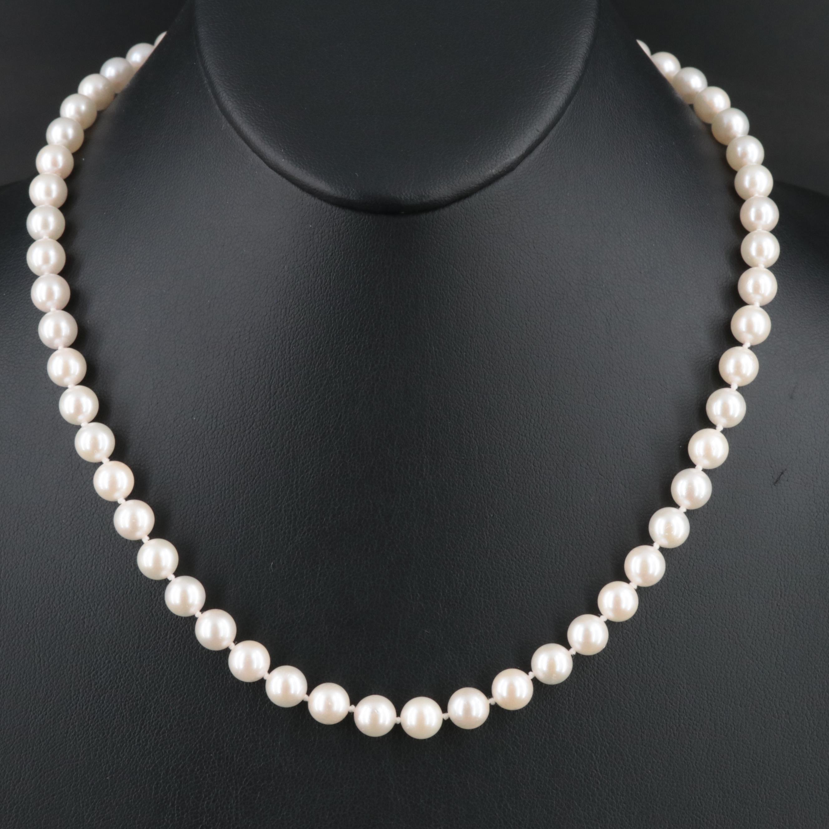 Pearl Necklace with 14K Clasp
